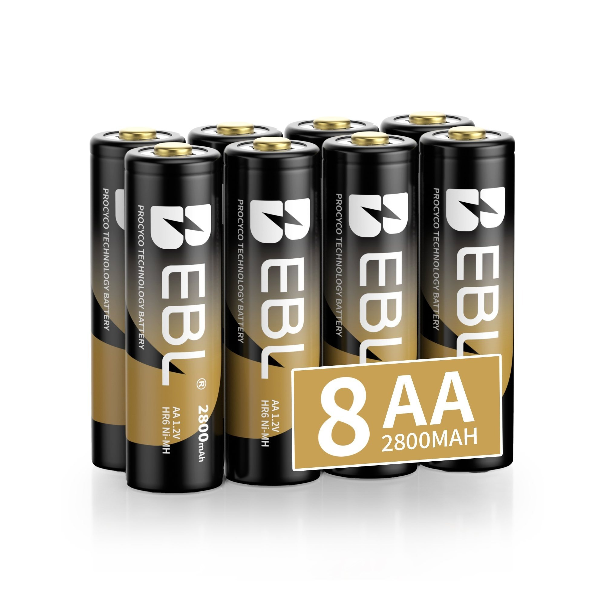 TEMU Ebl Rechargeable Batteries Aa 2800mah, Aa High Capacity Ni-mh Premium Batteries Rechargeable