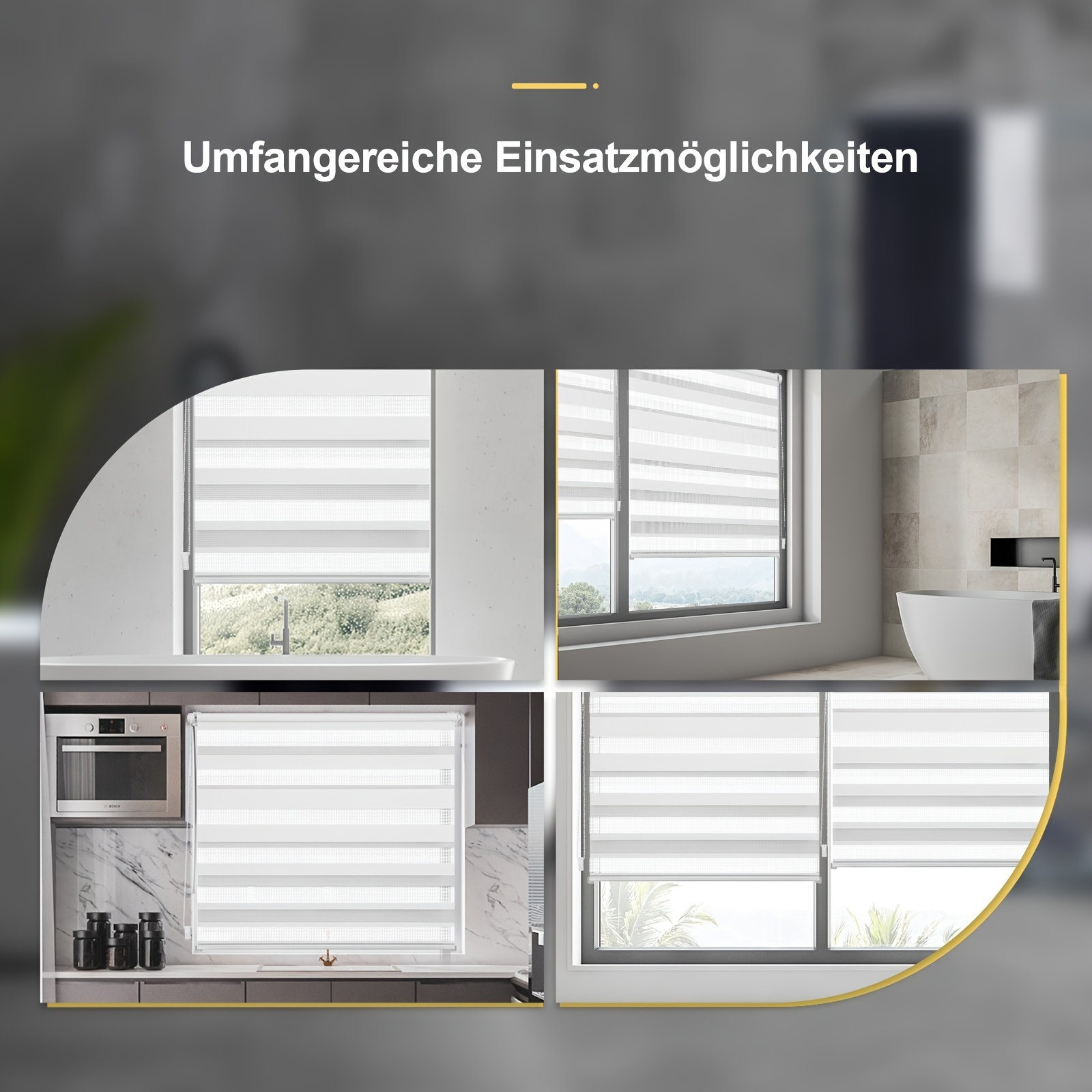 Image of Double Roller Blind White Clip-on, No Drilling Required – Duo Roller Blind For Windows & Doors, Blackout & Light Filtering, Side Tension Roller With Clamp Brackets, 100% Polyester, & Install