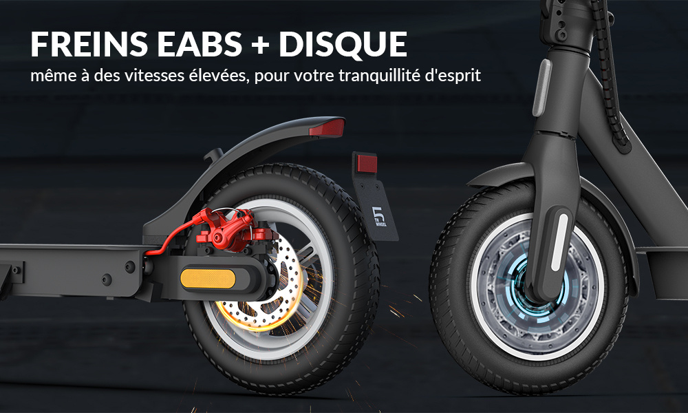 Trottinette Électrique Adulte 5TH WHEEL 10 Pouces, Moteur Pic 700W, 25 km/h, Pliable avec Écran LED, Batterie 36V 7,5Ah, Autonomie Max 35 km, Suspension Arrière, Clignotants et Pneus Solides pour une Mobilité Urbaine Sécurisée