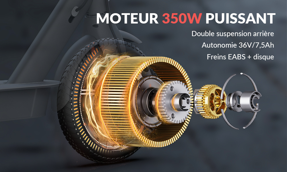 Trottinette Électrique Adulte 5TH WHEEL 10 Pouces, Moteur Pic 700W, 25 km/h, Pliable avec Écran LED, Batterie 36V 7,5Ah, Autonomie Max 35 km, Suspension Arrière, Clignotants et Pneus Solides pour une Mobilité Urbaine Sécurisée