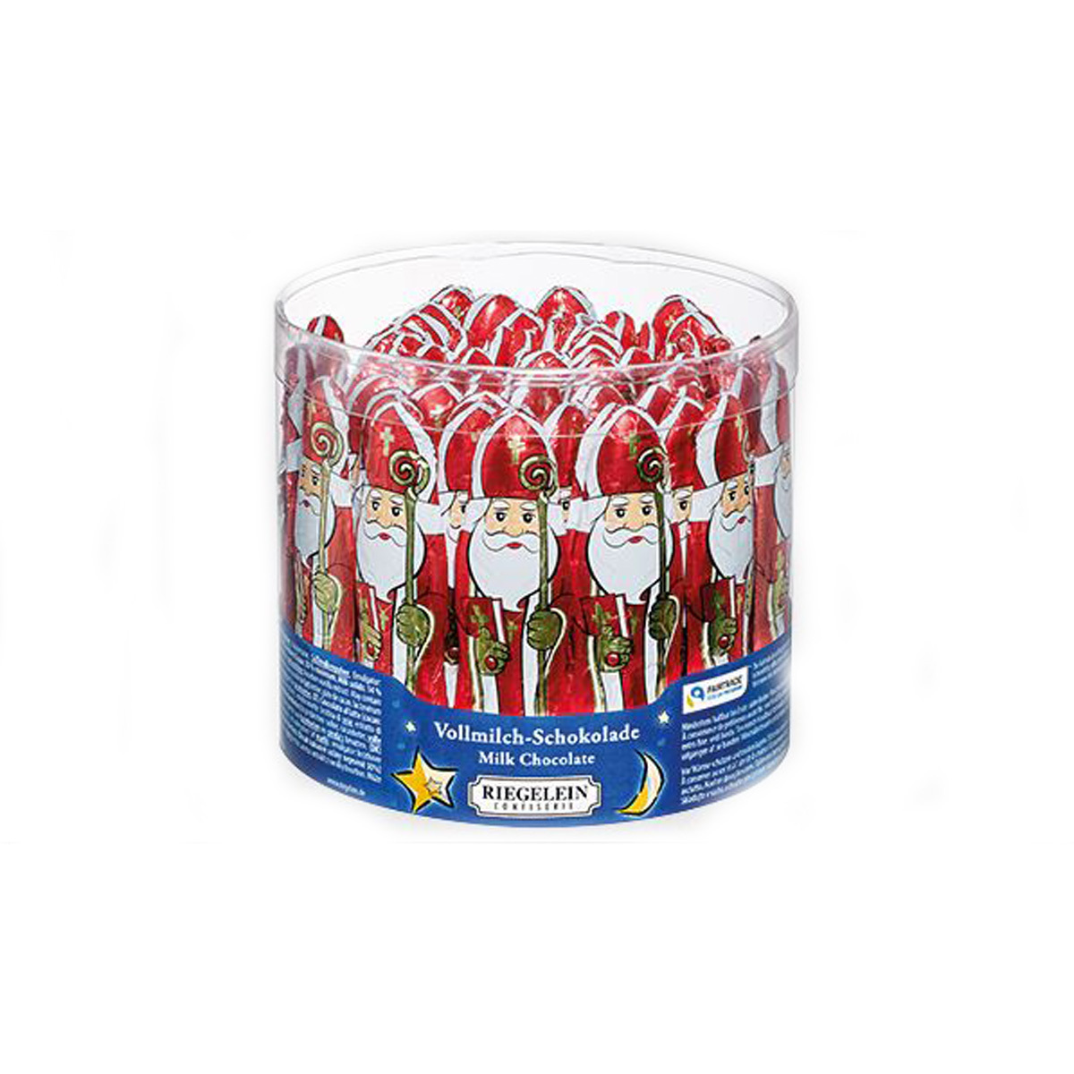 Image of Hans Riegelein & Sohn Gmbh & Co. Kg Riegelein Santa Claus Made Of Solid Milk Chocolate, 58 Pieces, 813g