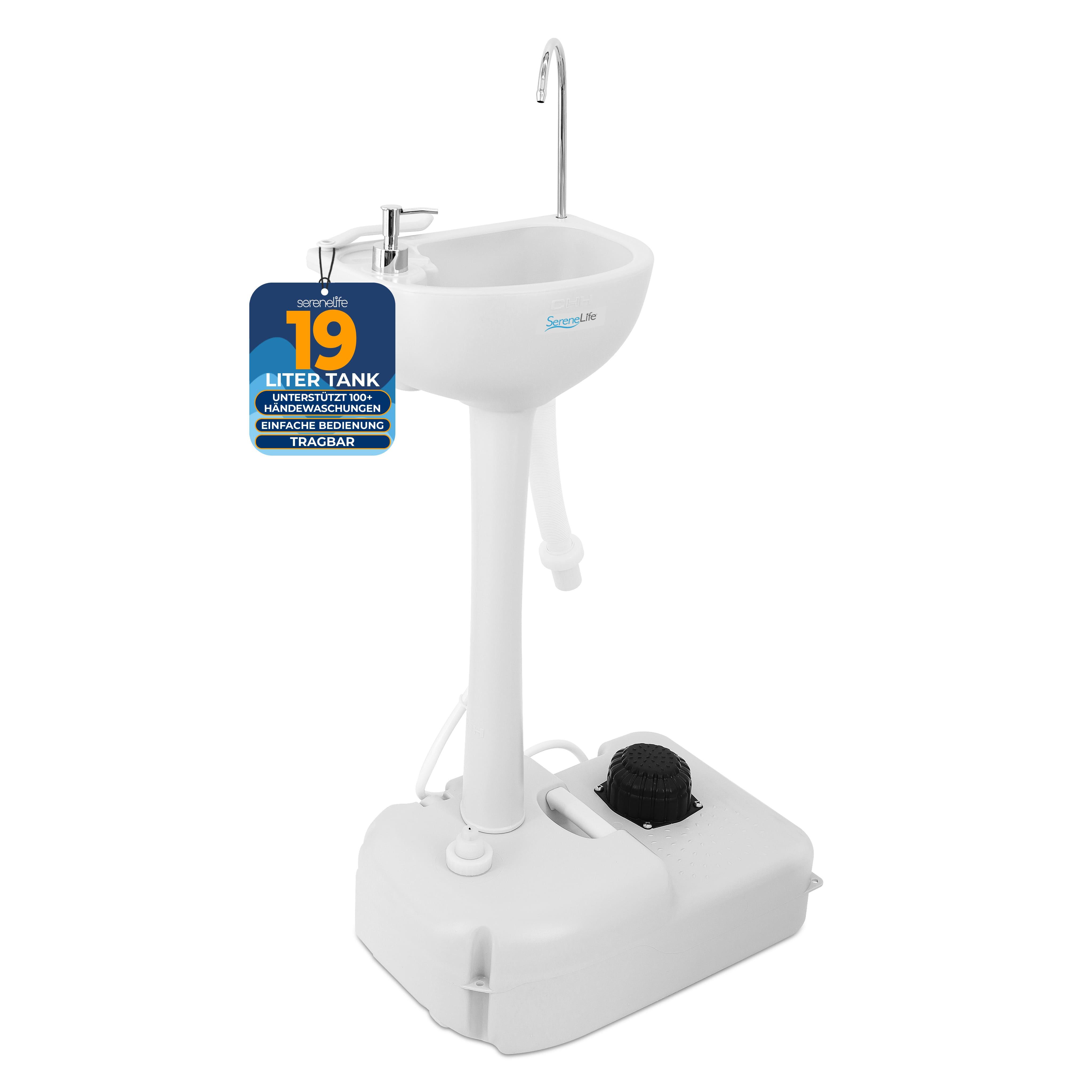 Image of Outdoor Camping Sink With 19l Water Tank, Foot Pump & Towel Holder, Mobile Washing Station, Garden Freestanding Sink, Water Dispenser, Sink, Camping & Outdoor Kitchen