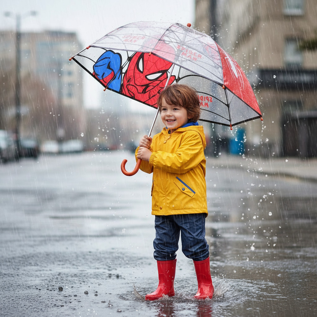 Doorzichtige spiderman paraplu voor kids