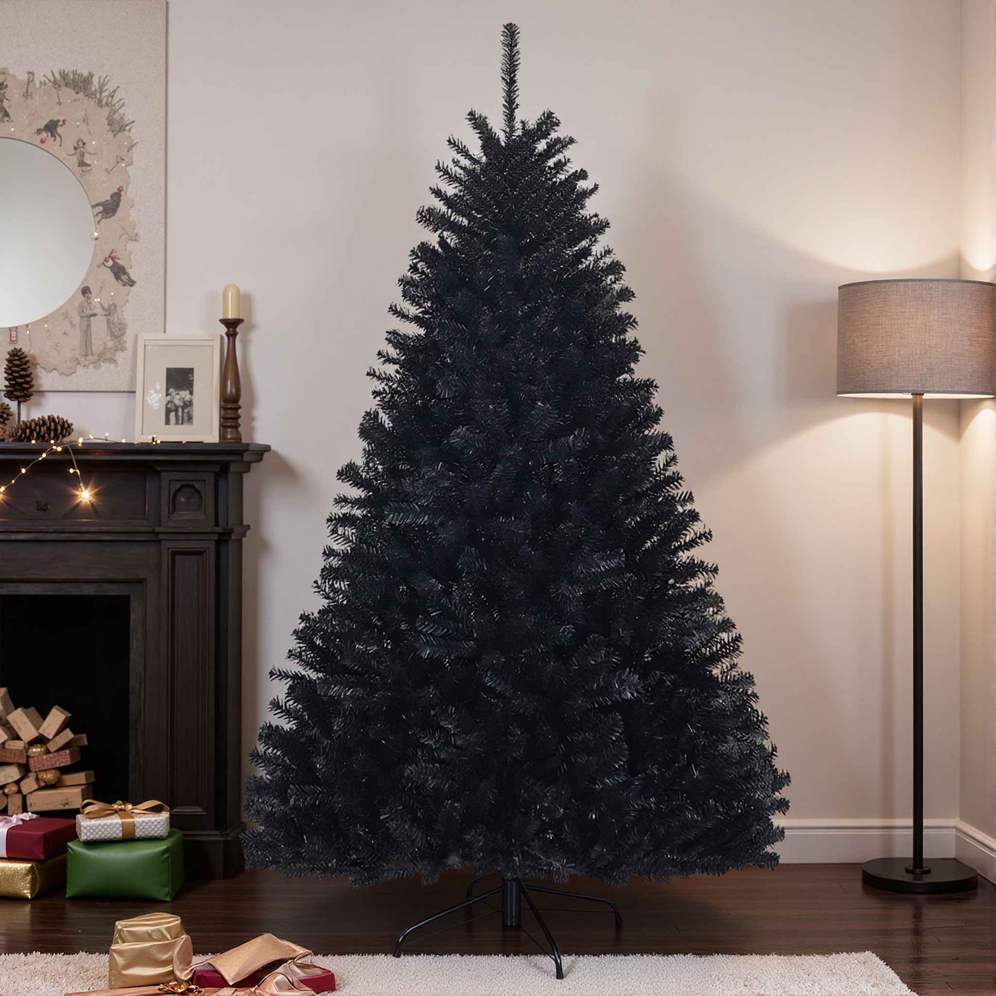 Image of 180 Cm Artificial Halloween Christmas Tree, 1036 Branch Tips, Pvc Needles, Pine Tree, W/ Legs, Unlit Halloween Christmas Tree, Perfect For Indoor And Outdoor Holiday Decoration