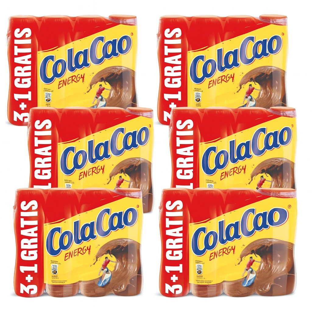 TEMU Cola Cao Energy Chocolate Milkshake Box 6 Pack 3 Units 188ml Plastic - Total 18 Units