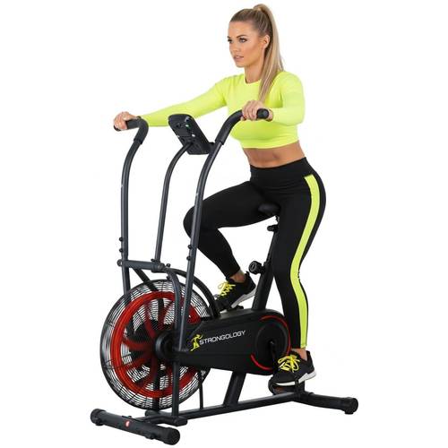bike compact home fitness stationary bike for full body workouts with smooth fan and lcd display