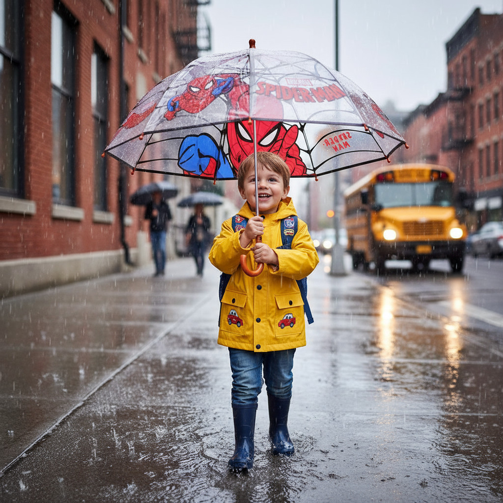 Doorzichtige spiderman paraplu voor kids