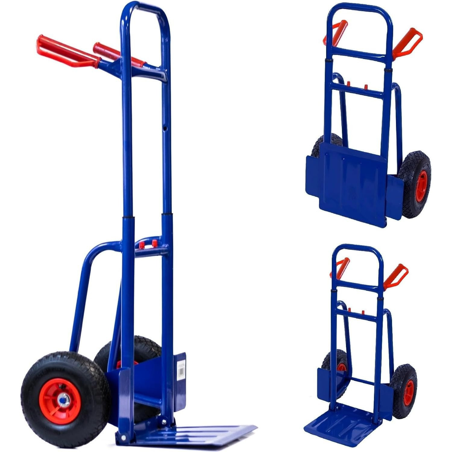 Image of Folding Cart - Sack Cart With Air Tires Max. 200kg Stair Climber Height Adjustable . 114cm Stable Foldable For Workshop Storage Stair Sack Cart With Air Tires - Sack Cart