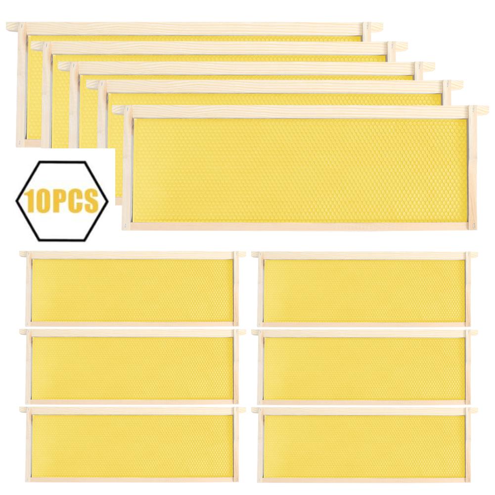 TEMU Beehive Frame Kit, Set Of 10 Hive Frames, Square Bee Frames Wax Wood Beehive Frames,suitable For Uk National Beehive Box,for Beekeeping, Honey