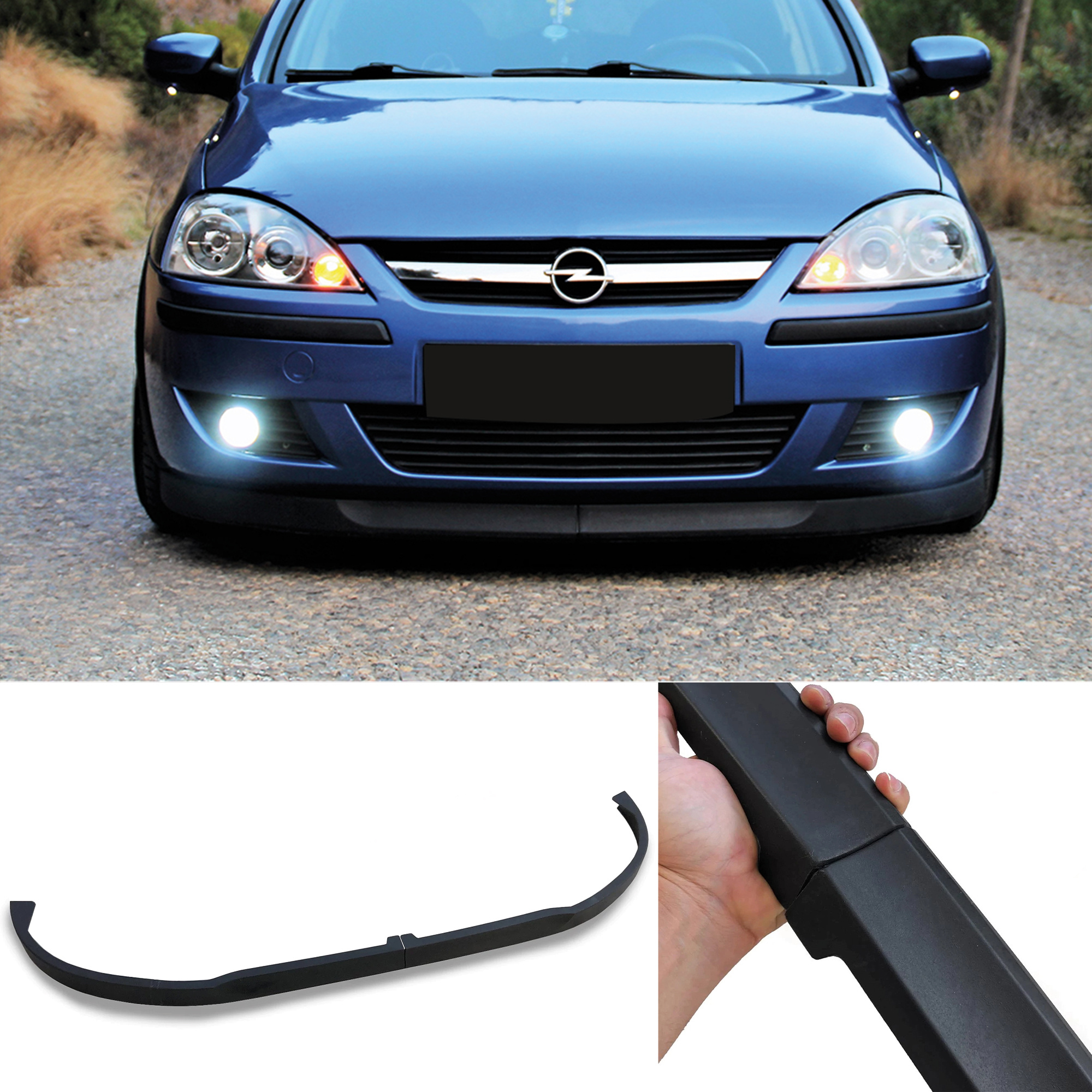 TEMU Envoltura de Parachoques Delantero para Opel C H - 2 Piezas, Ajustable Universal para Todo Tipo de Coches