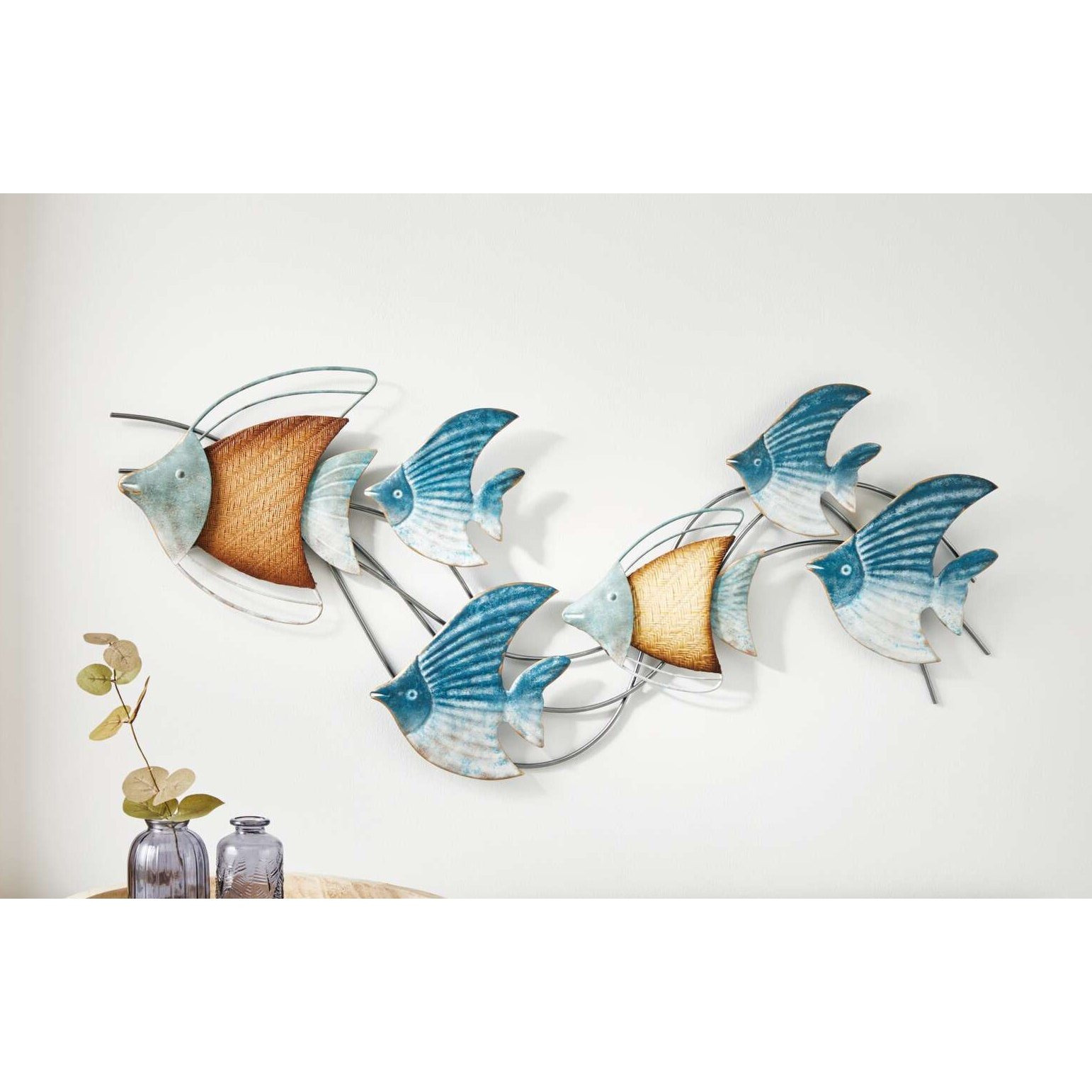 3d Wall Decoration "" In Metal, 89x39 Cm, Nautical Wall Art, Metal Wall Decor