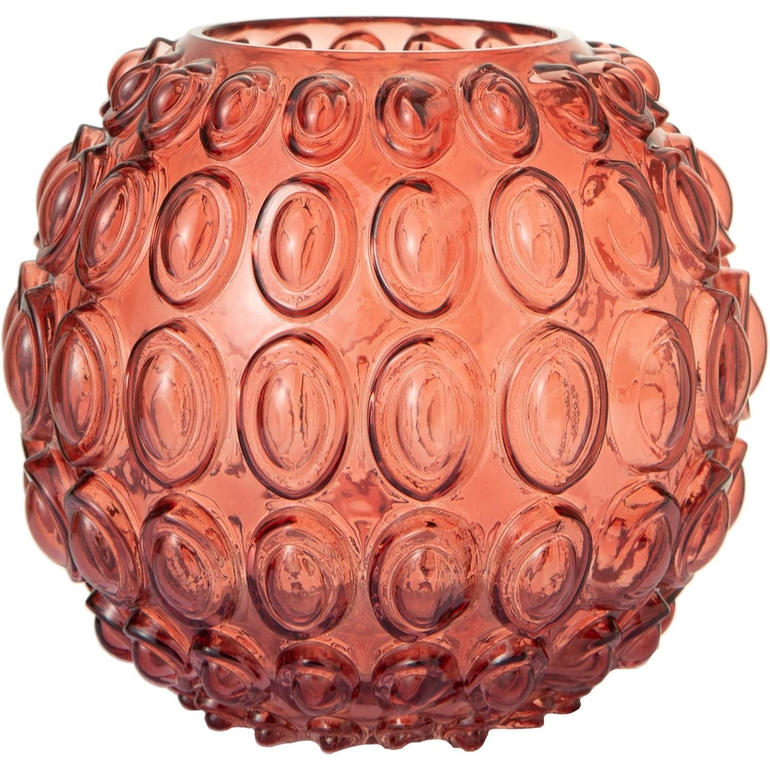 TEMU Baroni Home Vaso in Vetro Decorato con Pallini Blu o , Stilizzato , MARRONE o , Design Originale e Moderno, Vaso da Interno ed Esterno, come
