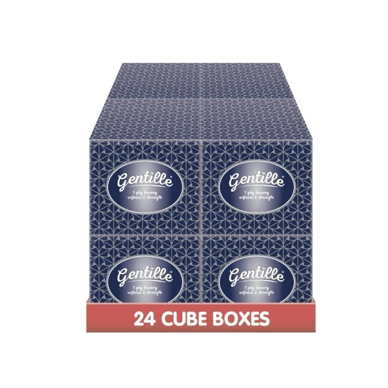 TEMU Gentille Facial Tissues Boxes 24 Pk Luxury Soft Strong Regular Or Cube Box