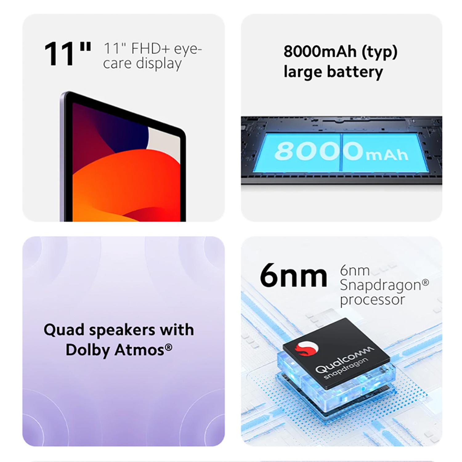 Xiaomi Redmi Pad SE - 11 Inch FHD+ Display Tablet, Snapdragon 680, 8+256GB, 8000mAh Large Battery, Smooth 90Hz Refresh Rate