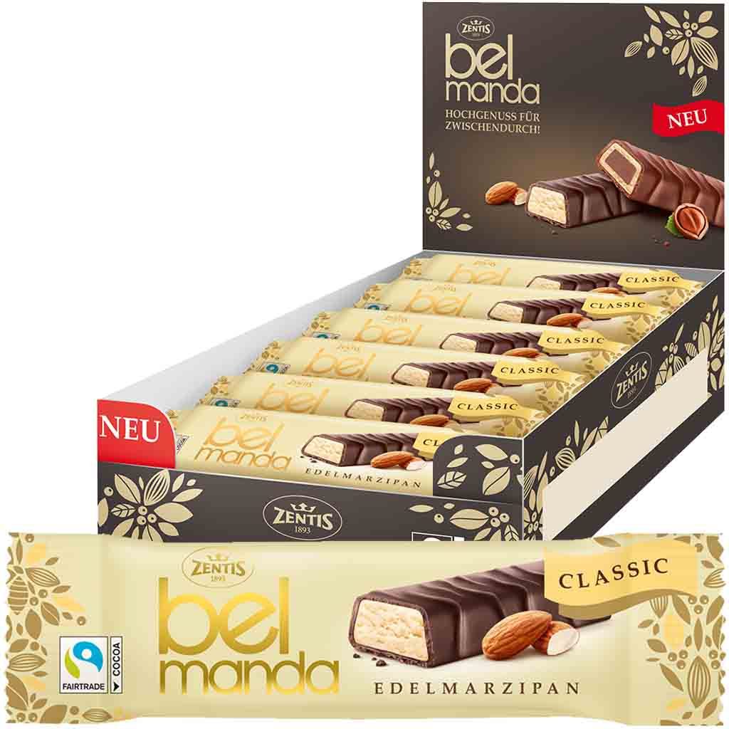 Image of Zentis Honey Almond Fine Marzipan Classic Bar 18x40g=720g