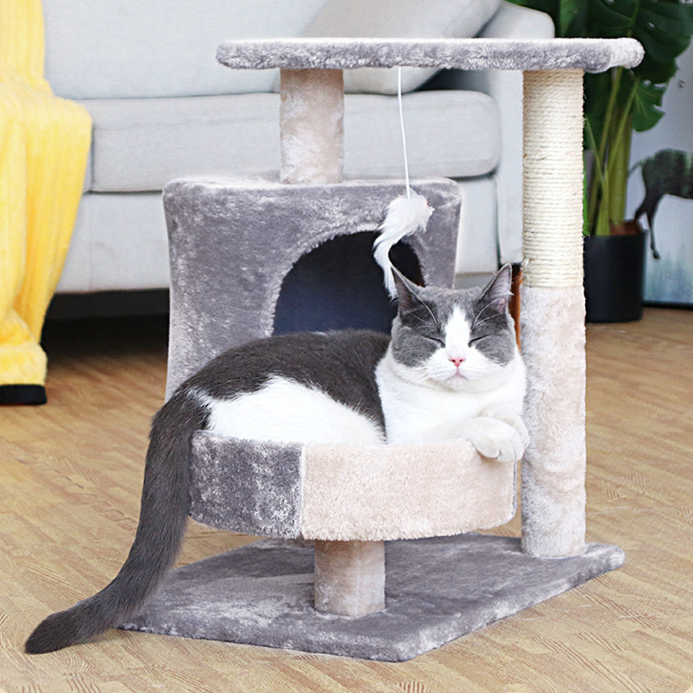 Integrated Cat Scratching Board and Jumping Platform