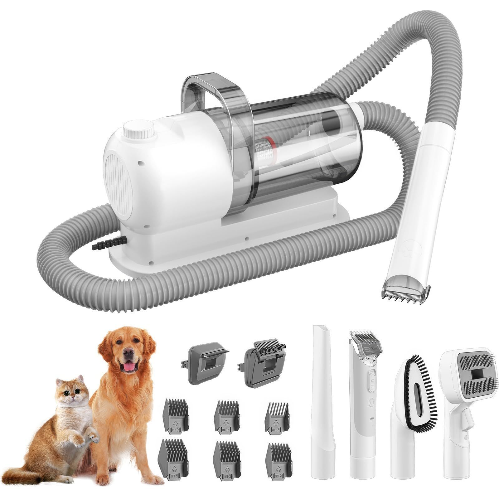 TEMU 6 In 1 Pet Grooming Vacuum Kit Dog Grooming Clippers Pet Hair Remover With .5l Large Suction & Pet Hair Kits