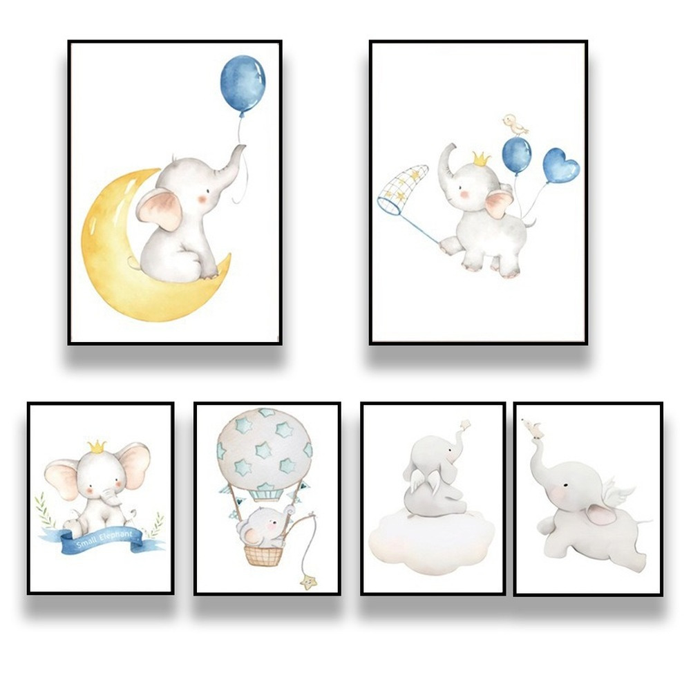 Poster Pictures 6pcs Set For Children's Room Living Room Decor Baby Room Children's Posters Animal Forest Animals For Kids Boys Girls