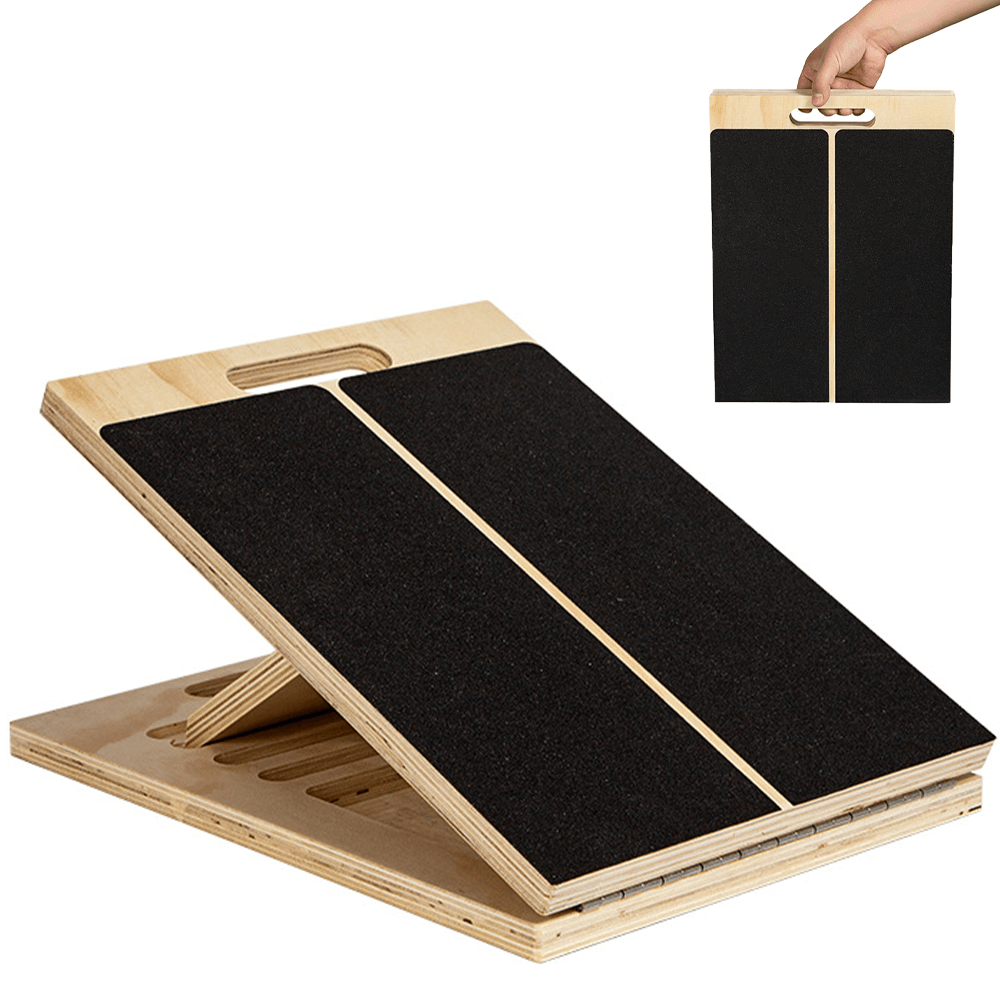 Image of Portable Wooden Slant Board - Adjustable Incline Board And Calf Stretcher, Professional Slant Board For Calf Stretching, Calf Stretch Portable Board For Home, Gym, And Outdoor Use