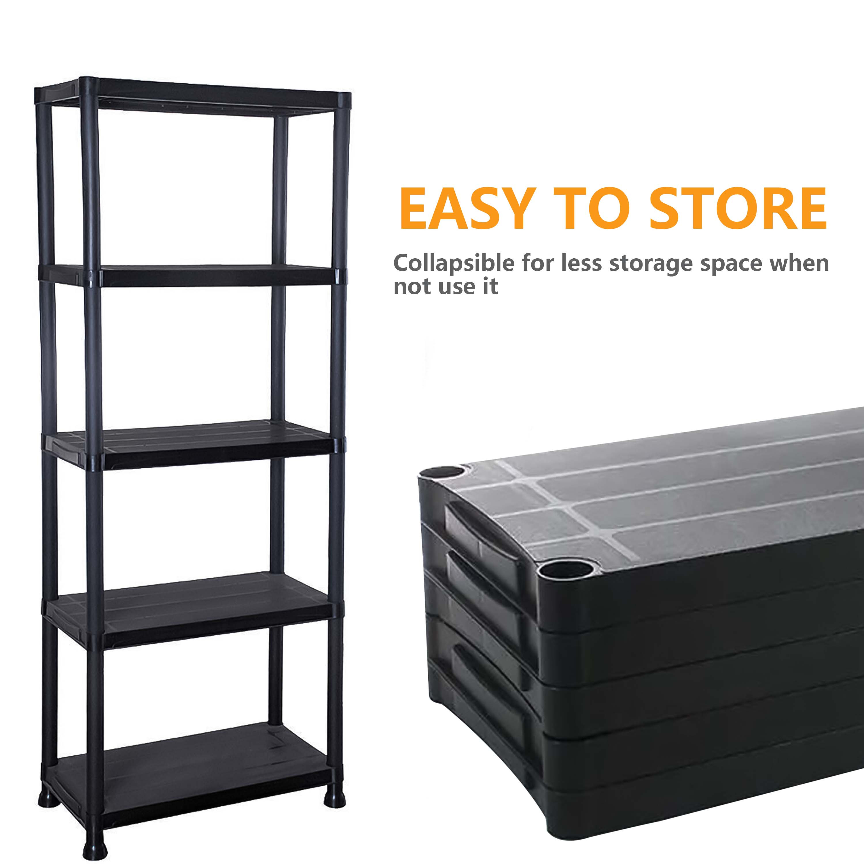 5-Tier Plastic Shelving Unit for Garage & Heavy Duty Racking