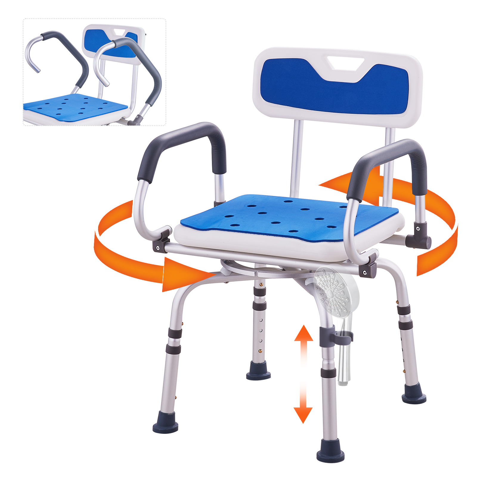 Vevor Shower Chair Bathtub Shower Seat With Pivoting 400lbs