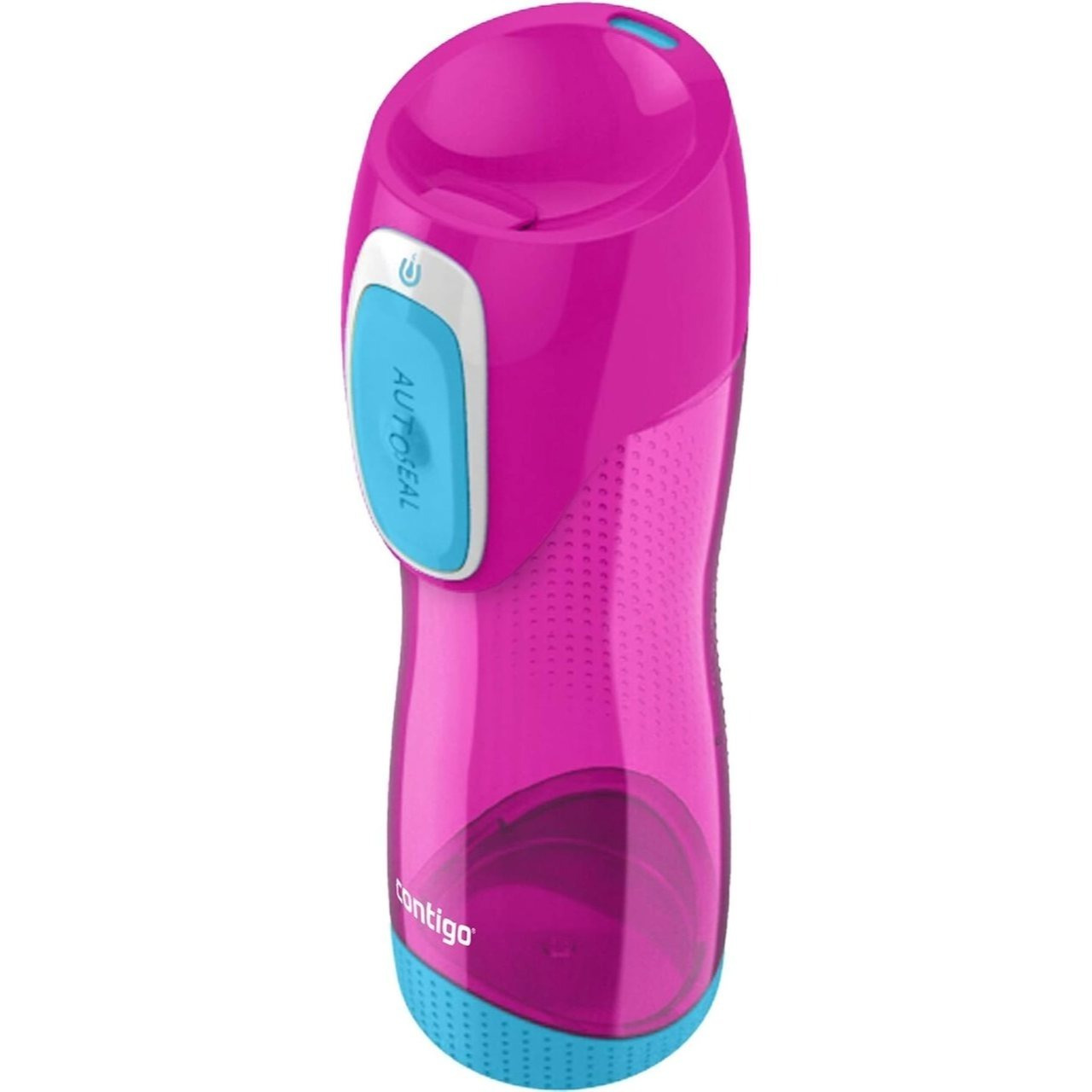 Image of Contigo Water Bottle, Large Bpa-free Plastic Water Bottle For Kids, Pink, 100% Leakproof With Automatic Lock, For Sports, Kindergarten, Daycare, School, 500 Ml