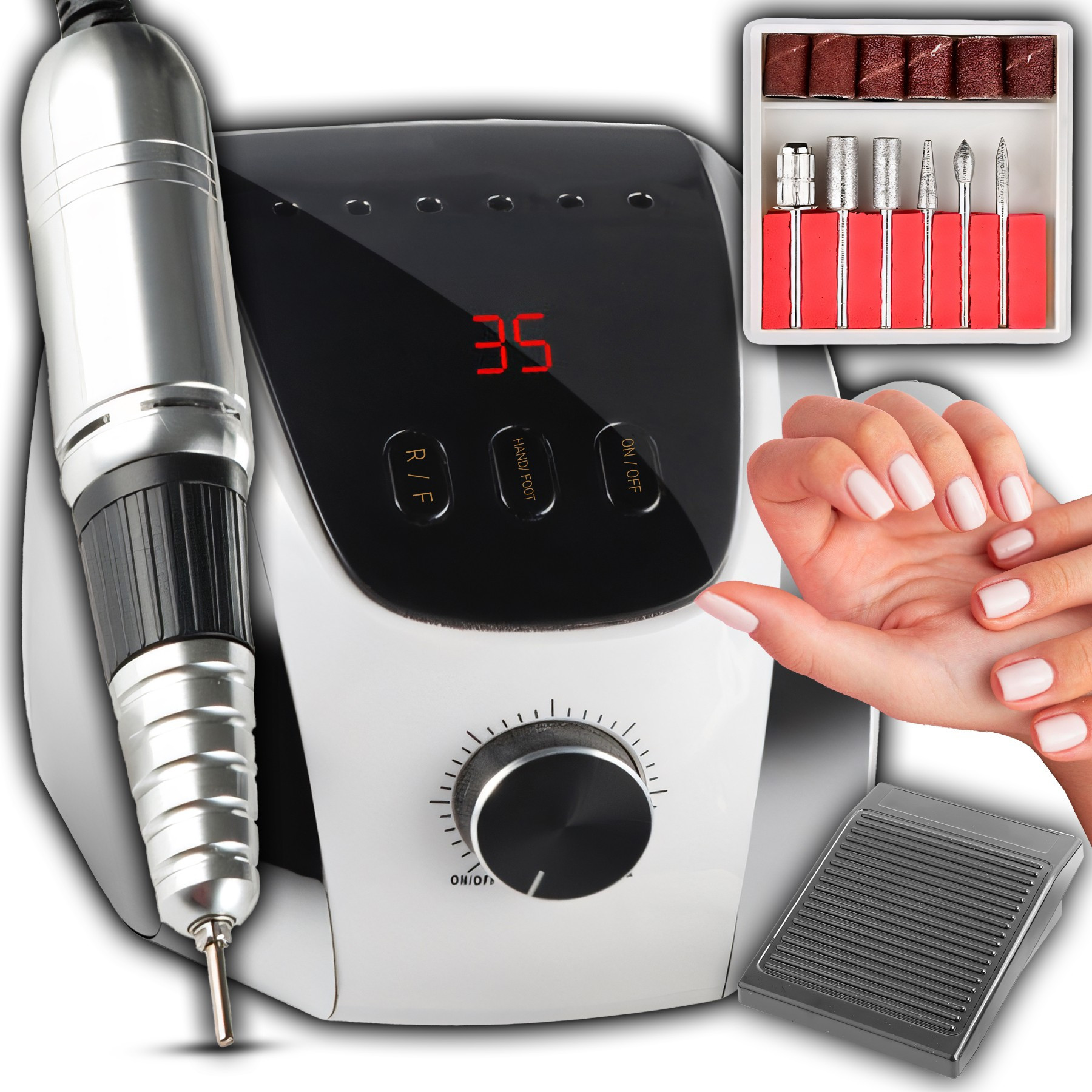 TEMU Hybrid Manicure Pedicure Nail Drill 65w + Drill Bit Set