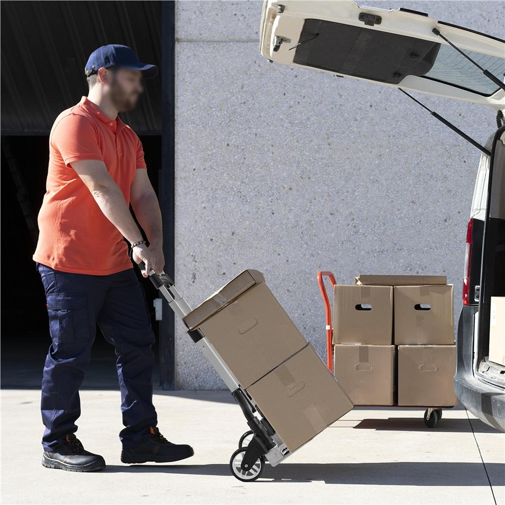 TEMU Costoffs Carrellino Pieghevole con Ruote Telescopica in di Metallo Portata 75 kg Carrello Portapacchi Design