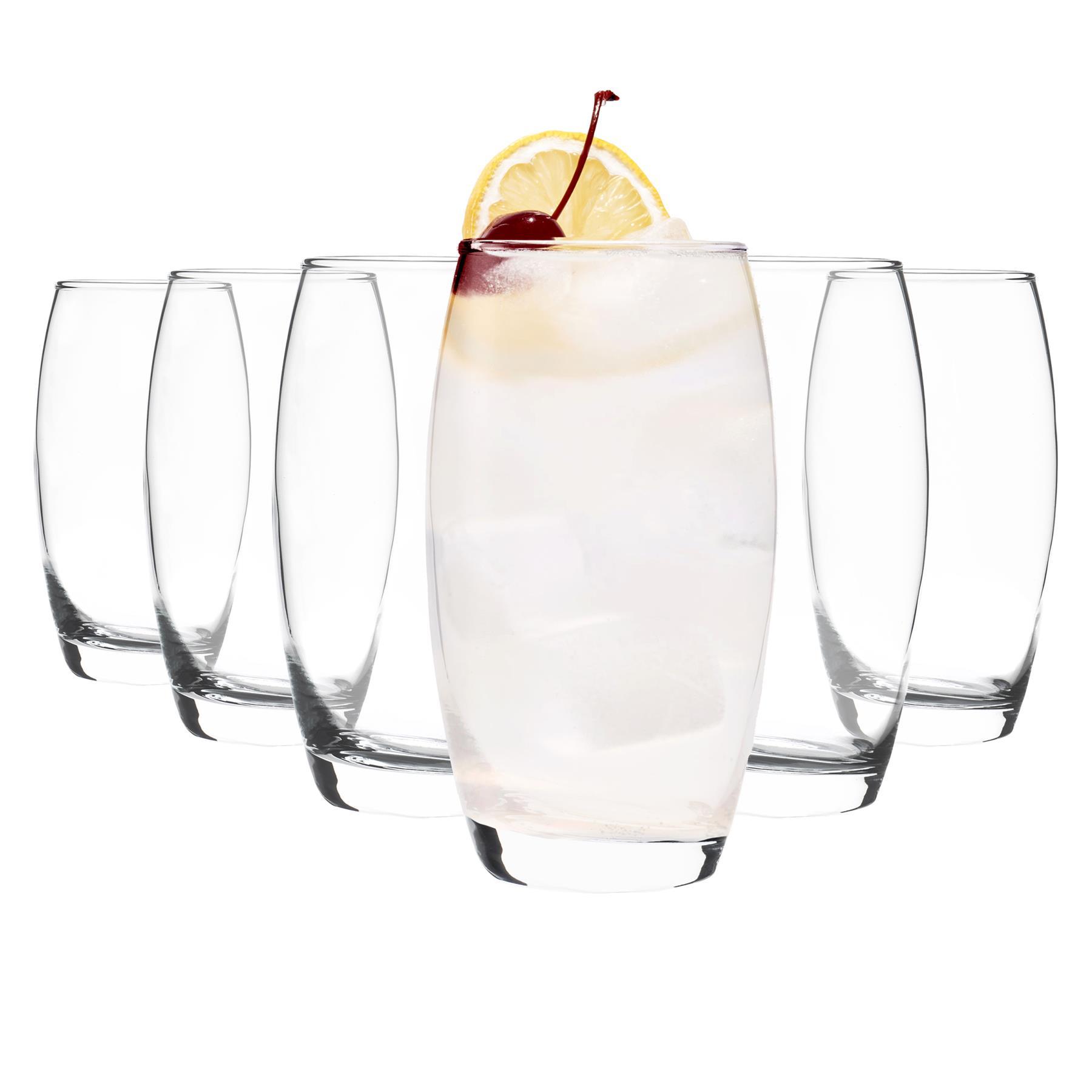 TEMU 510ml Highball Glasses Set Of 6 – Clear Cocktail Tumblers For Drinks, Beer & Juice