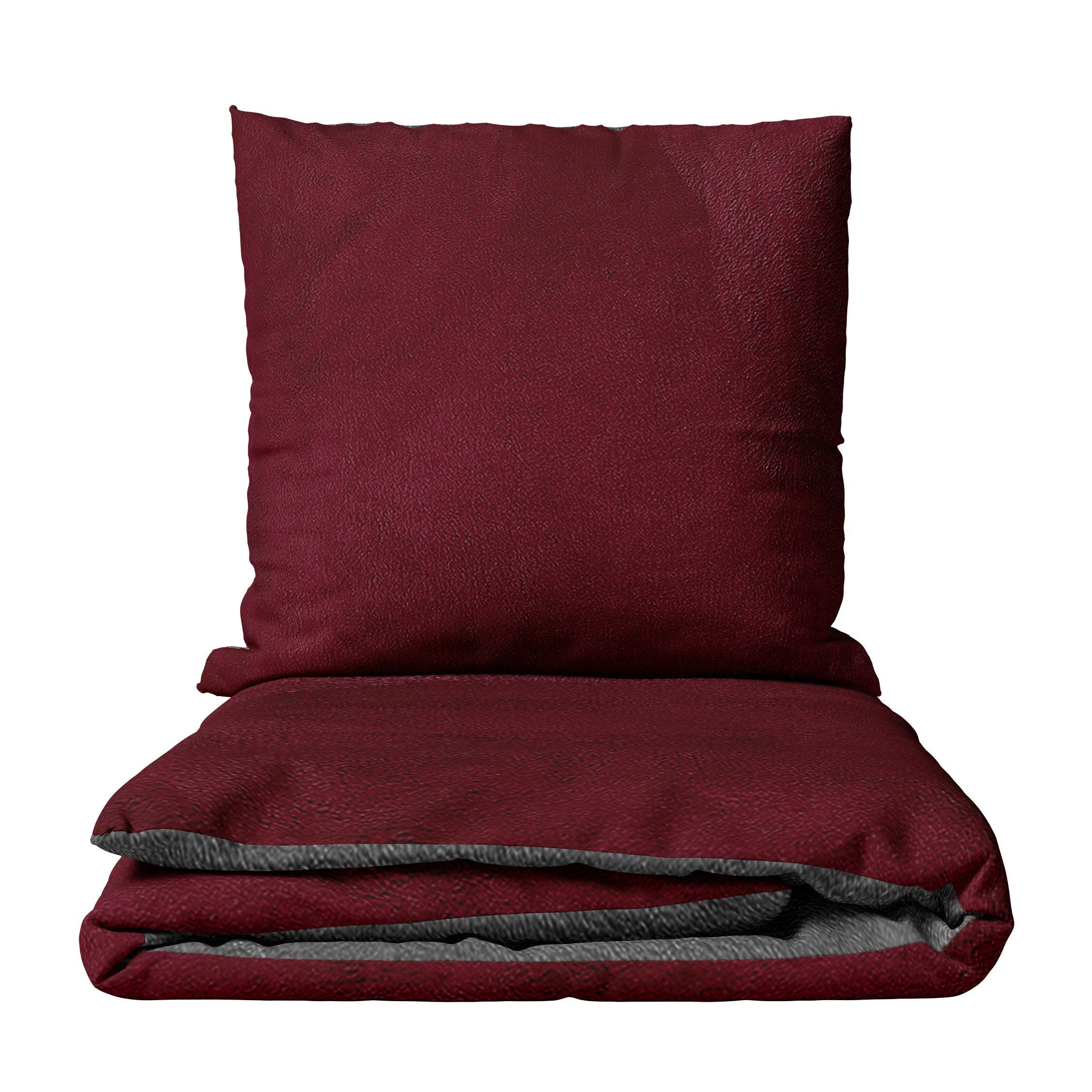 Image of Fleece Winter Bedding In Uni Black Grey Beige In Many Sizes, Fluffy Warm, Reversible , , Zipper Warm Cover Pillow 80x80 Cm