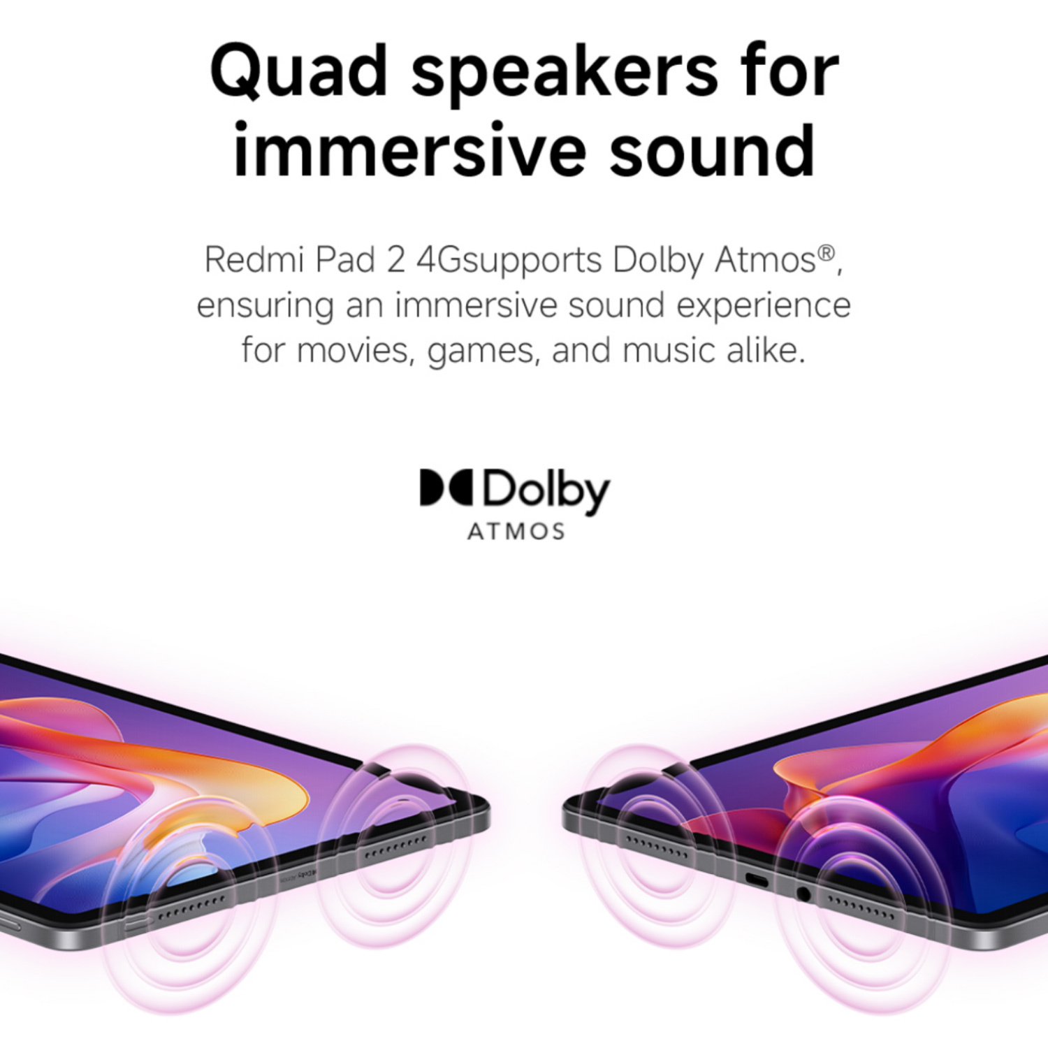 Xiaomi Redmi Pad 2 4G, 8+256GB,11-Inch 90Hz 2.5K Eye Care Display,MediaTek Helio G100-Ultra, HyperOS2, 9000mAh (typ) Large Battery, 18W Fast Charging