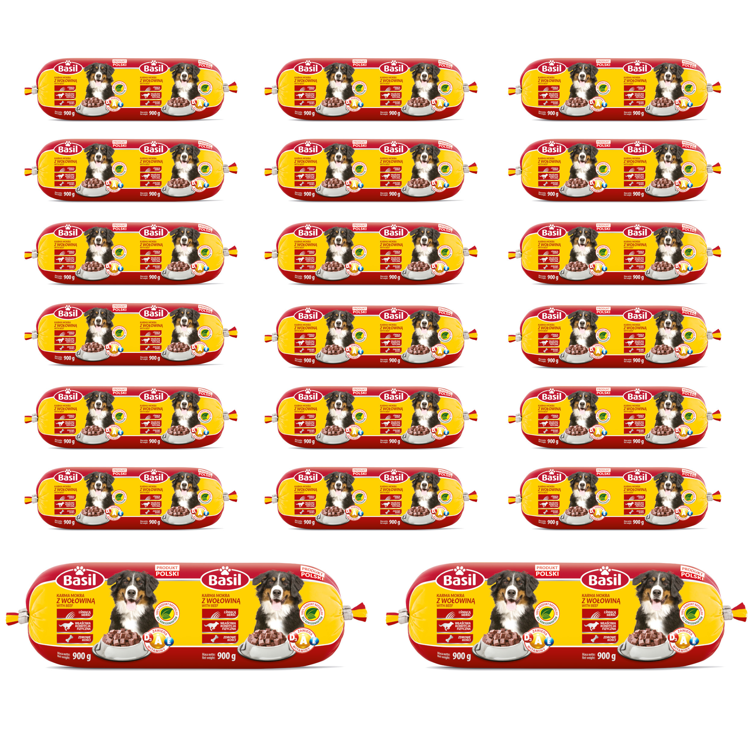 TEMU 20x BASIL Marhahúsos Kutya Falatka Pálcika, 900g