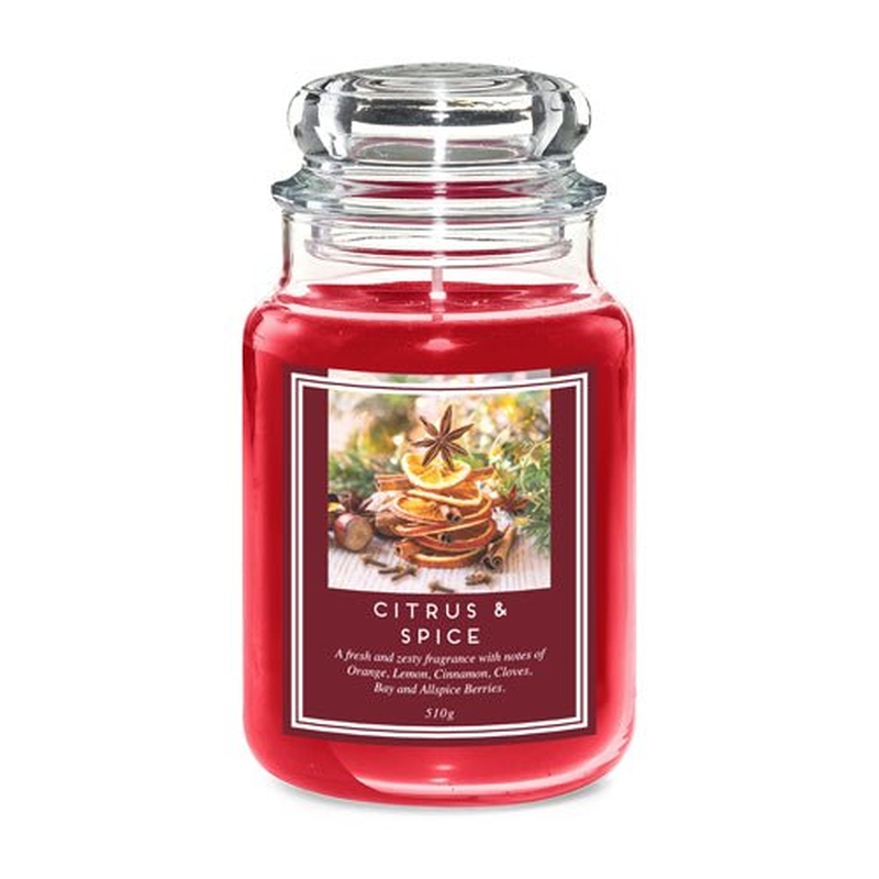 TEMU Candles Fragrance Citrus & Spice Jar Wax Candle 18oz
