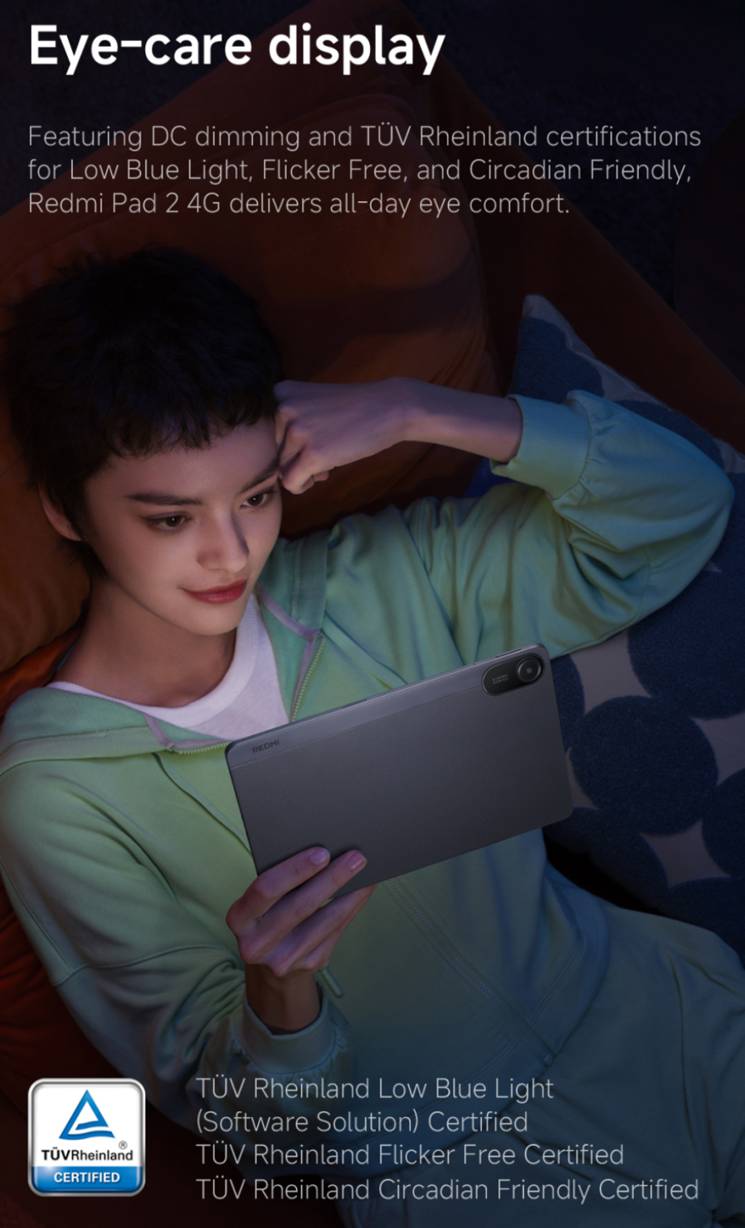 Xiaomi Redmi Pad 2 4G, 8+256GB,11-Inch 90Hz 2.5K Eye Care Display,MediaTek Helio G100-Ultra, HyperOS2, 9000mAh (typ) Large Battery, 18W Fast Charging