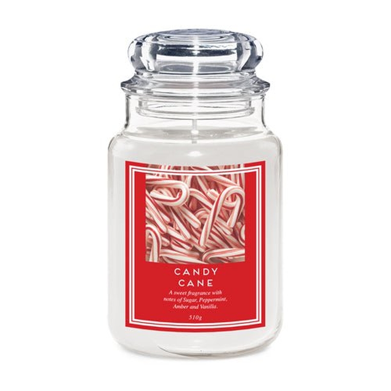 TEMU Candles Candy Cane Scented Jar Candle 18oz