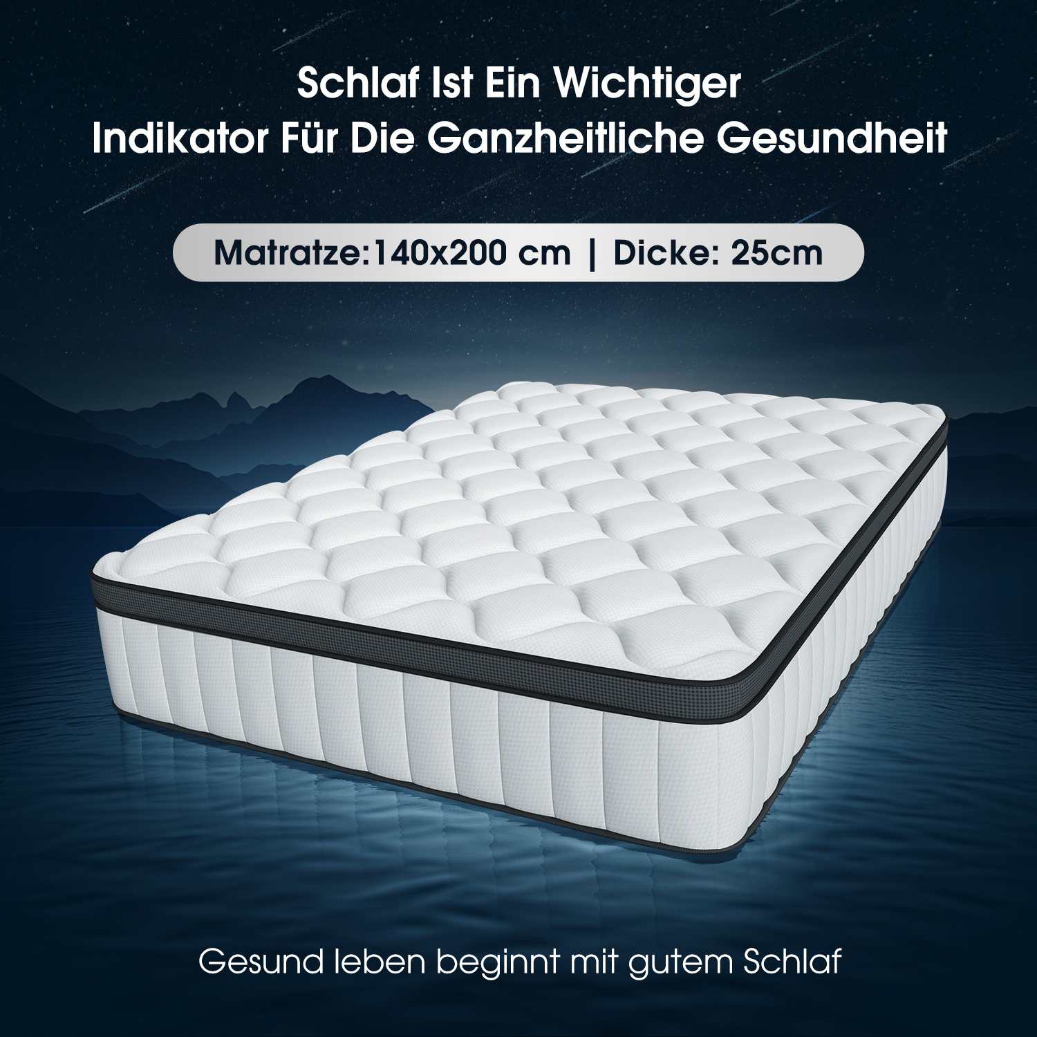 Mattress 140x200 Cm, Core Mattress, Quiet And Supportive, Breathable And Comfortable, Spring Core Mattress, 7-zone Design, Suitable For Double Bed.