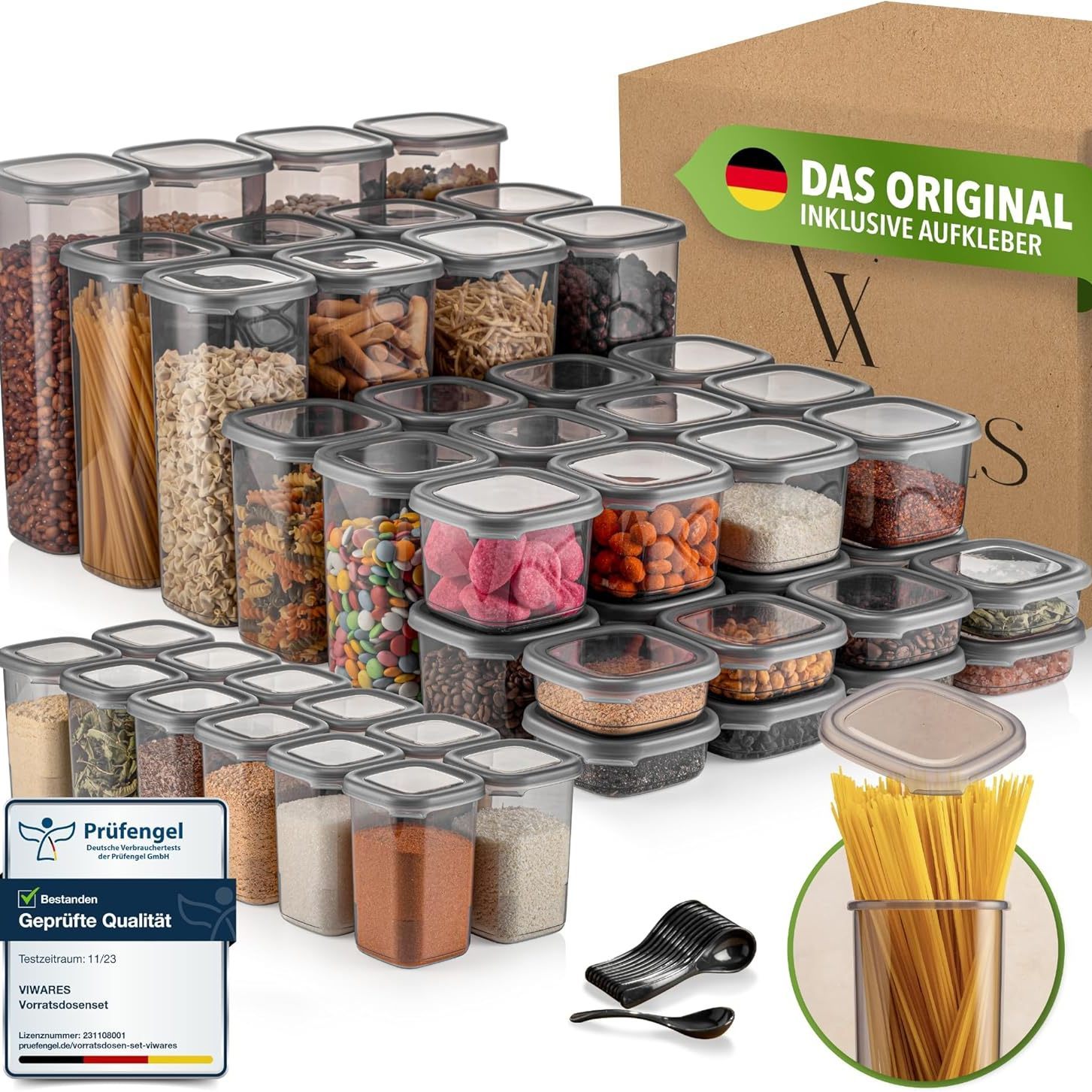 E-shop Viwares Vorratsdosen mit Deckel Luftdicht, Vorratsbehälter Set, Vorratsdose zur Müsli Mehl Aufbewahrung Küche, Praktische Organizer Küche,