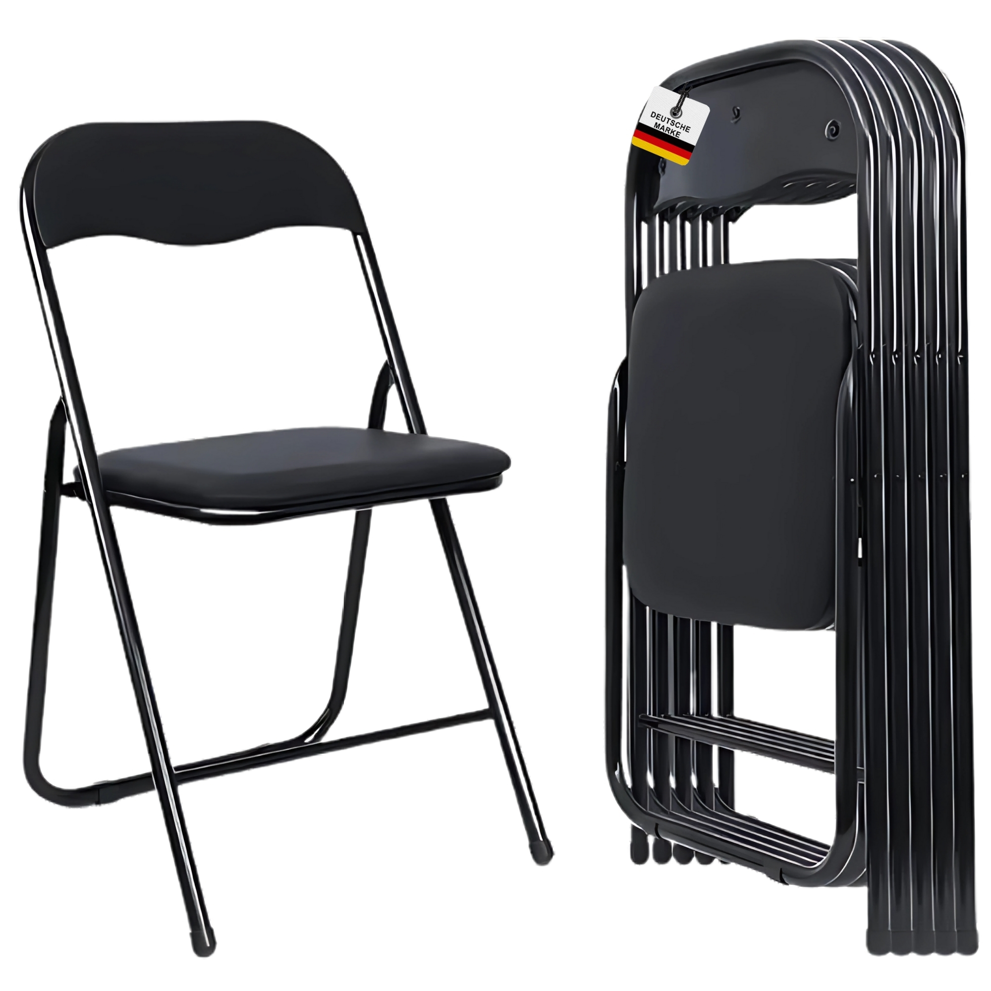 Manitu Folding Chair 4-piece Set, Folding Chairs With Strong Metal Frame, Foldable Chair For , Conference, Guest Chair
