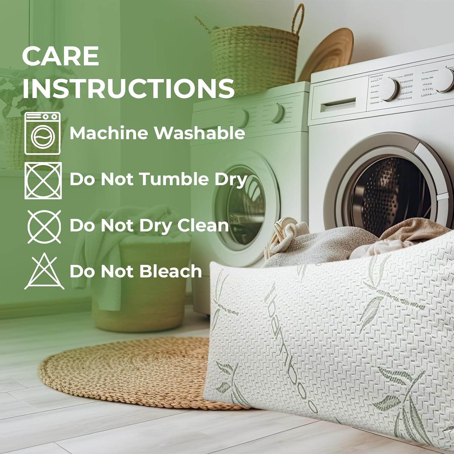 Bamboo Memory Foam Pillow Neck & Shoulder Support Sleeping Comfortable Bed Pillows with Removable Covers Hypoallergenic Pillow for Side & Back Sleepers