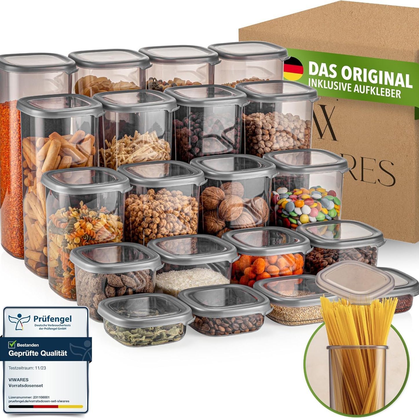 TEMU Viwares Airtight Storage Containers With Lids, 20-piece Set, Flour Storage Containers, Practical Kitchen Organizer, Food Storage Containers For