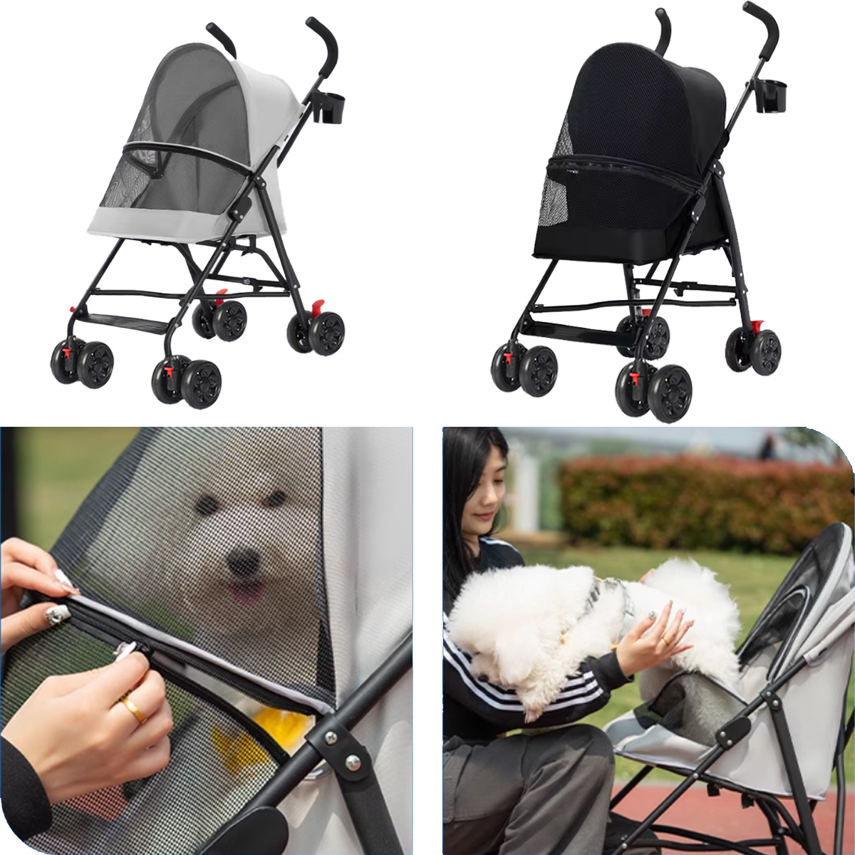 Foldable Dog Stroller for Small Dogs