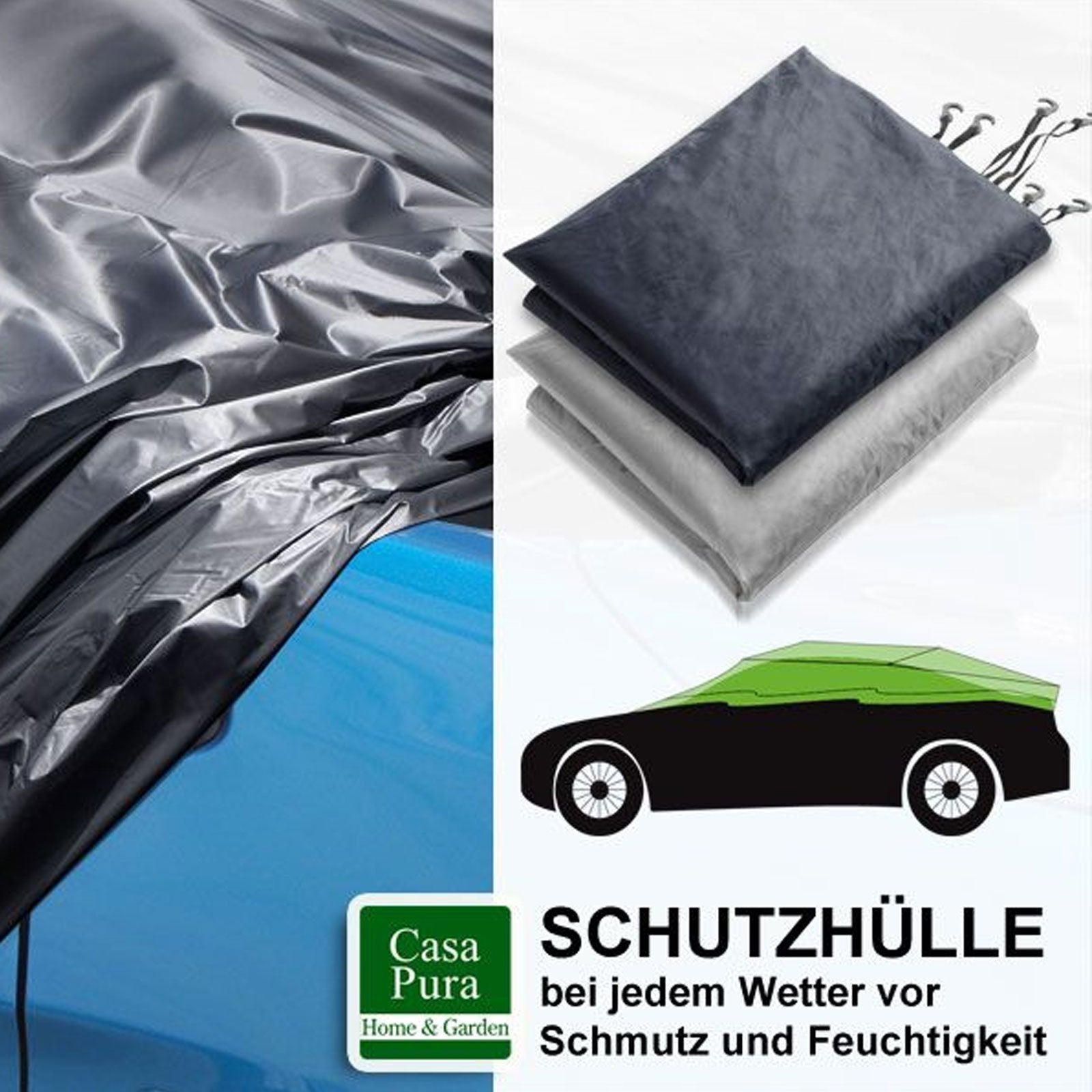 Floordirekt Car Cover Half Garage - Protective Cover - Waterproof & Uv Resistant - In 3 Sizes & 2 Colors