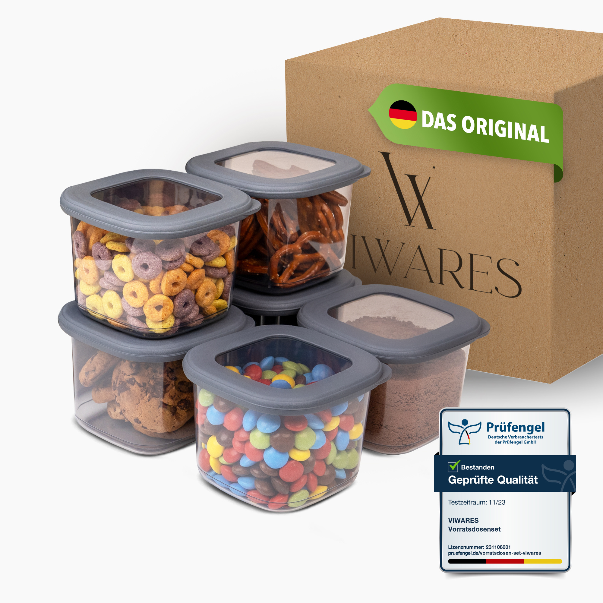 's Airtight Storage Cans With Lids, 6pcs Storage Container Set, Storage Can For Flour Storage , Practical Kitchen Organizer, Freshness Preservation Cans For Food Storage.