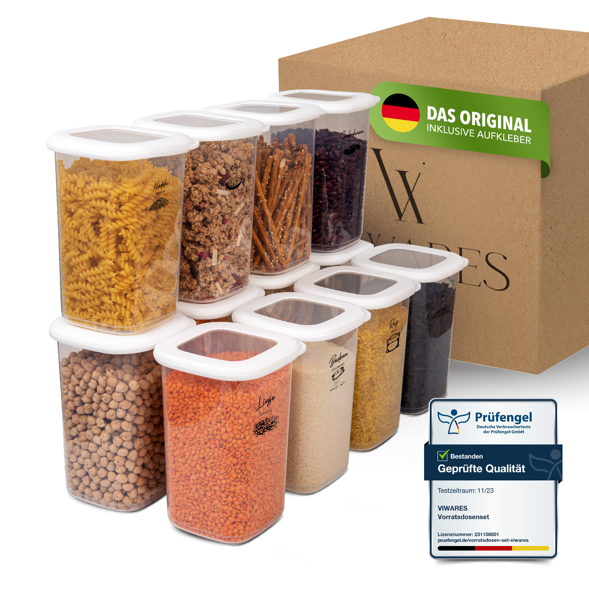 TEMU Viwares Airtight Storage Containers With Lids, 12-piece Set, Flour Storage Containers, Practical Kitchen Organizer, Food Storage Containers For