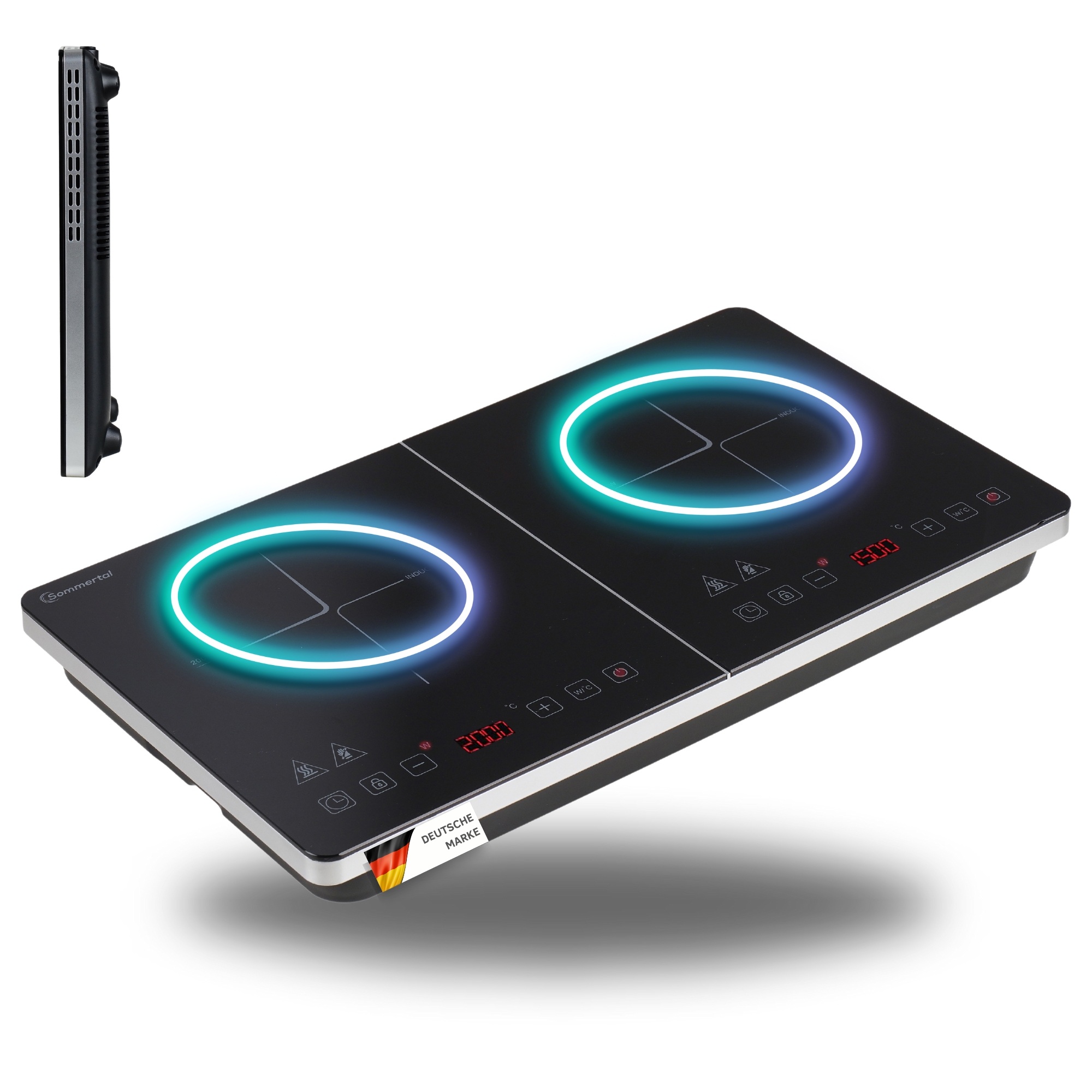E-shop Induktionskochfeld 2 Platten - Super , , bis 240 °C, 4h Timer, Touch-Bedienung, Induktionskochplatte , Induktionsplatte, Induktionsfeld