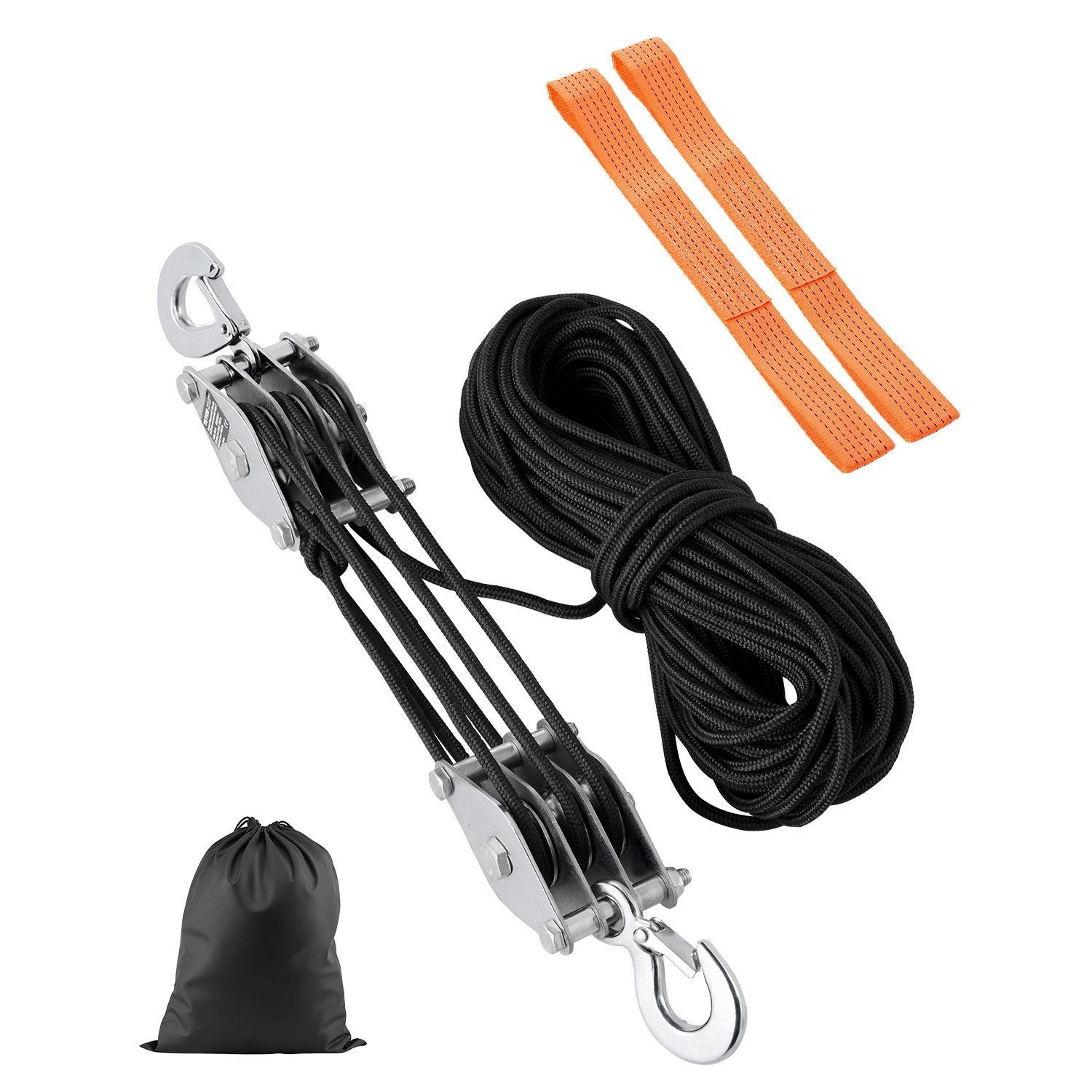 TEMU VEVOR 100 ft Corde Hoist Pulley Roue Bloc et Tackle Puller 5:1 4400 lbs