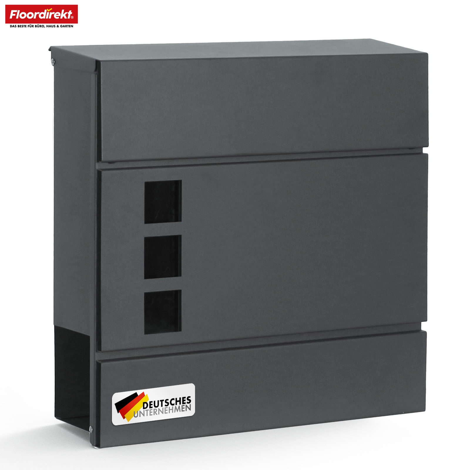TEMU Floordirekt Mailbox With Newspaper Compartment - Modern & Lockable - With Large Mail Slot - Lid And Newspaper Compartment - In