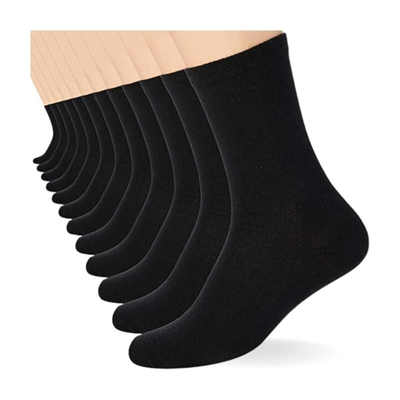 TEMU 12 Pack School Socks For Kids - Comfortable Socks For Children In Black, Grey, White