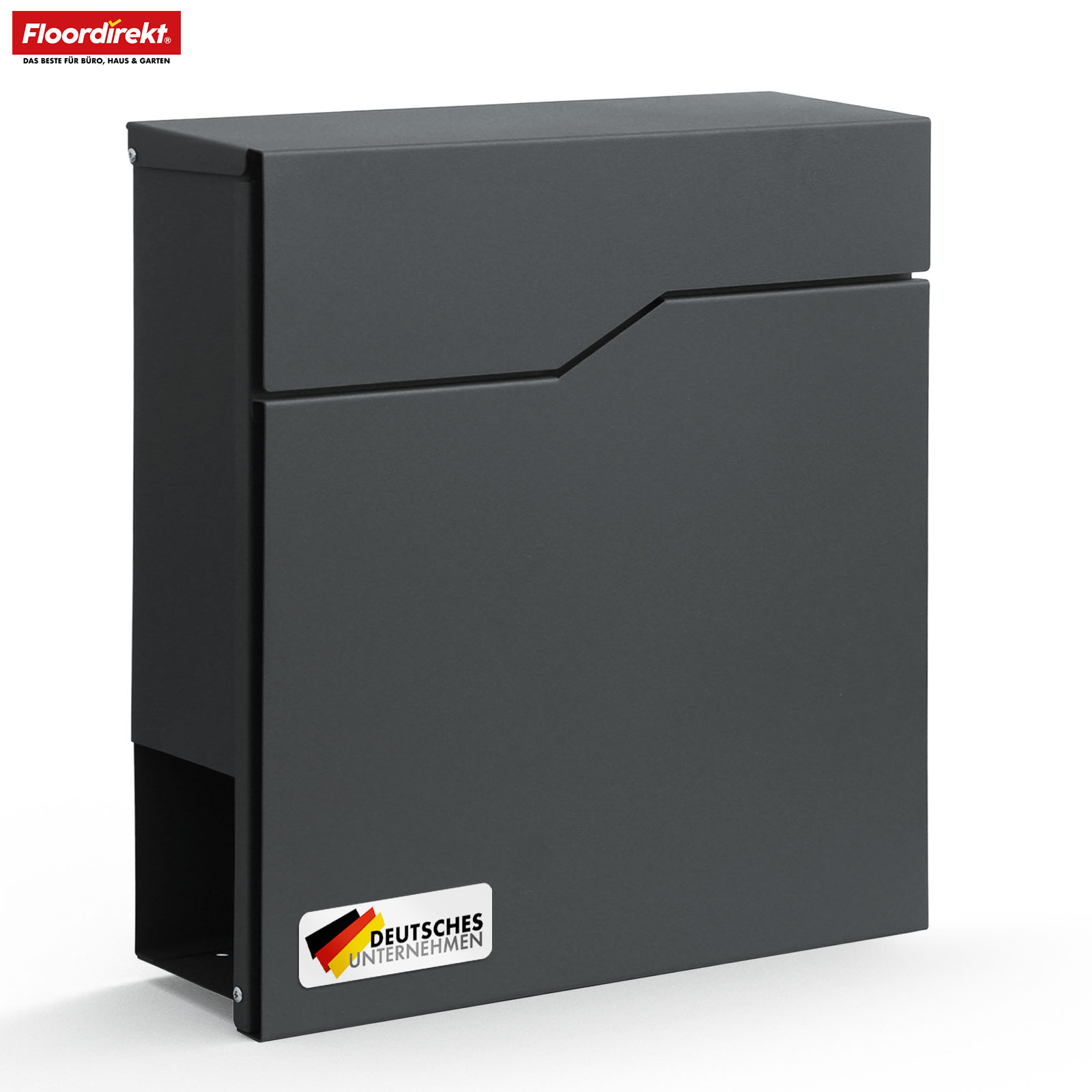 TEMU Floor-to-door Mailbox With Newspaper Compartment - Modern & Lockable - Large Drop Slot - Lid And Newspaper Compartment - In