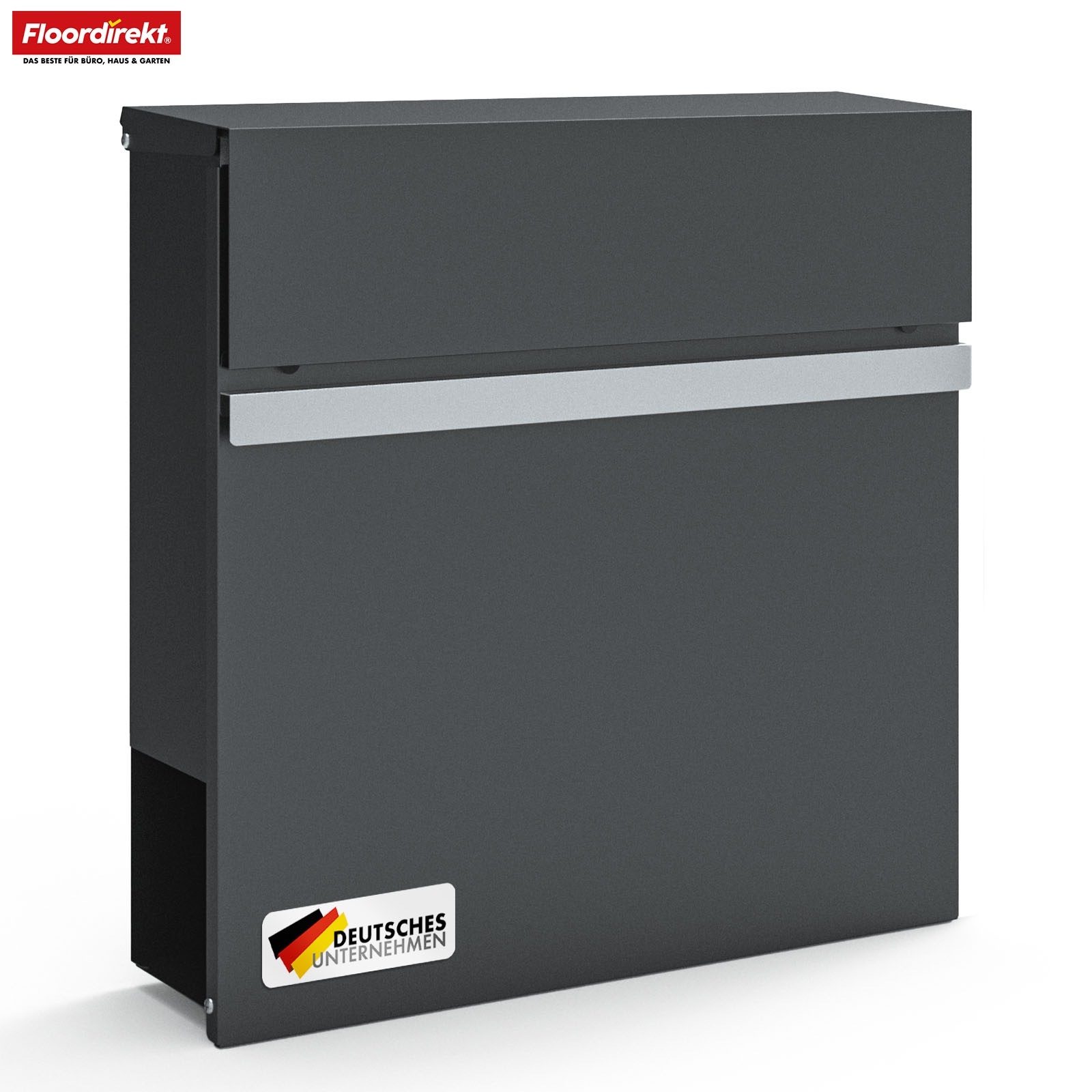 TEMU Floordirekt Mailbox With Newspaper Holder And Nameplate - Modern & Lockable - With Large Mail Slot - Lid And Newspaper Compartment - In